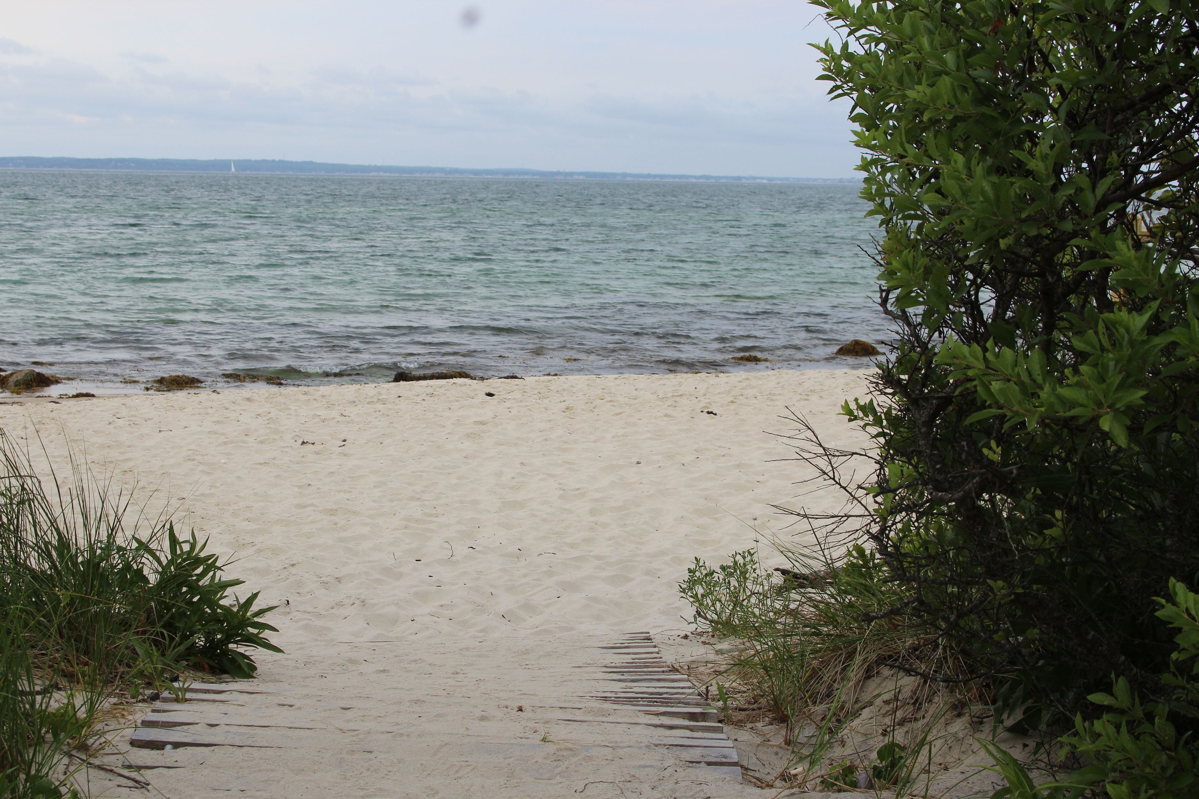 arriving at beach