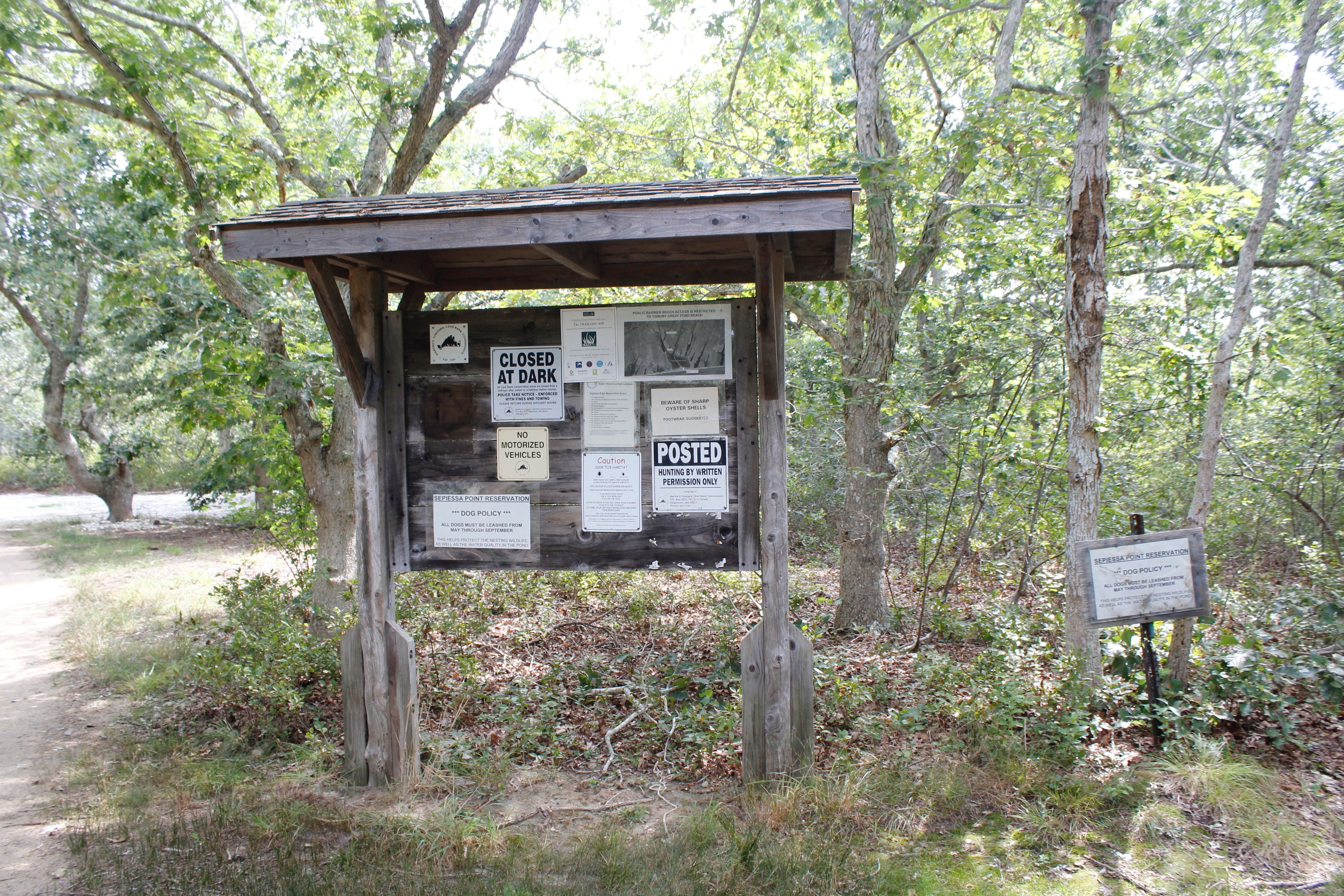 trail signs at boat launch