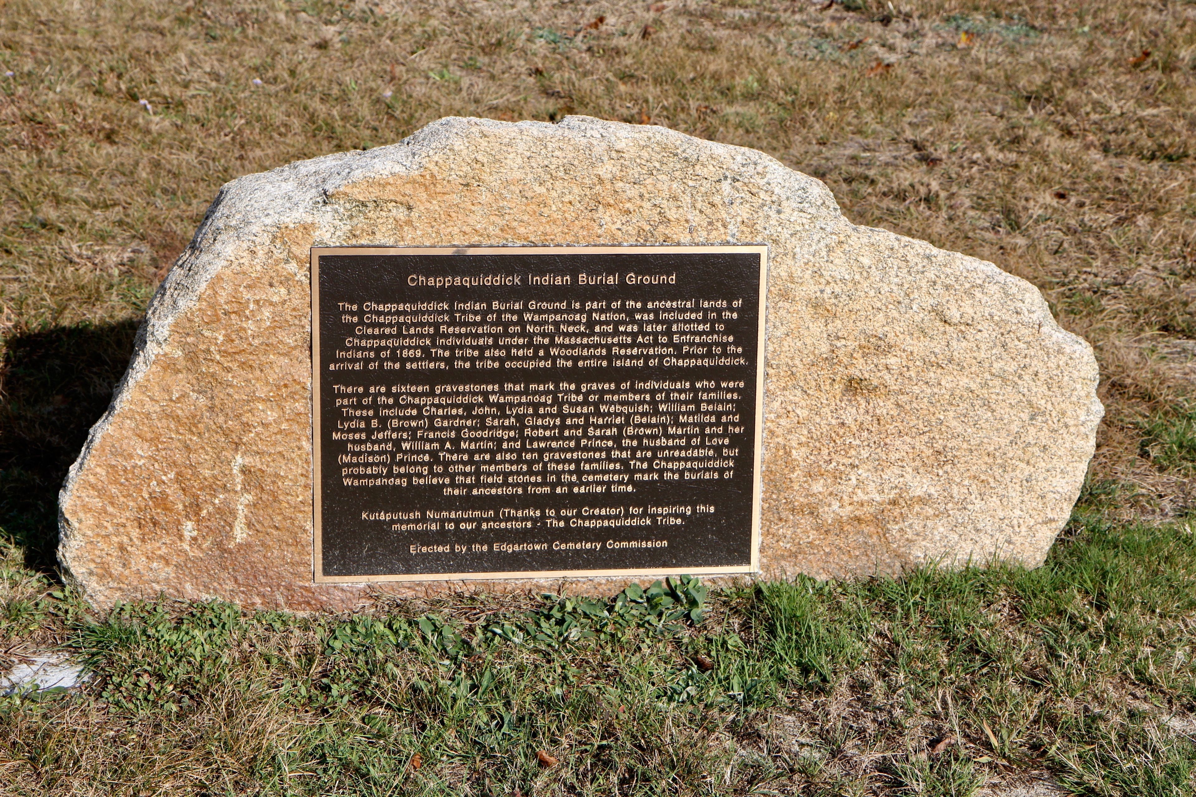 stone/plaque at Burial Ground