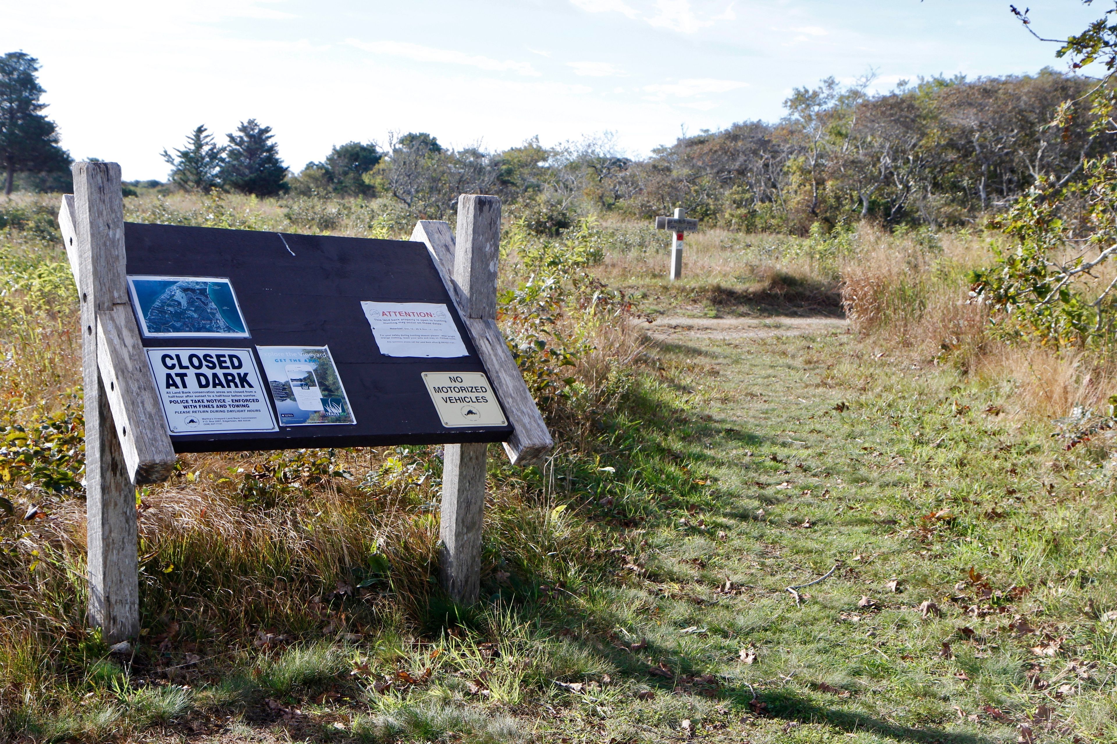 kiosk at parking/trail no 2