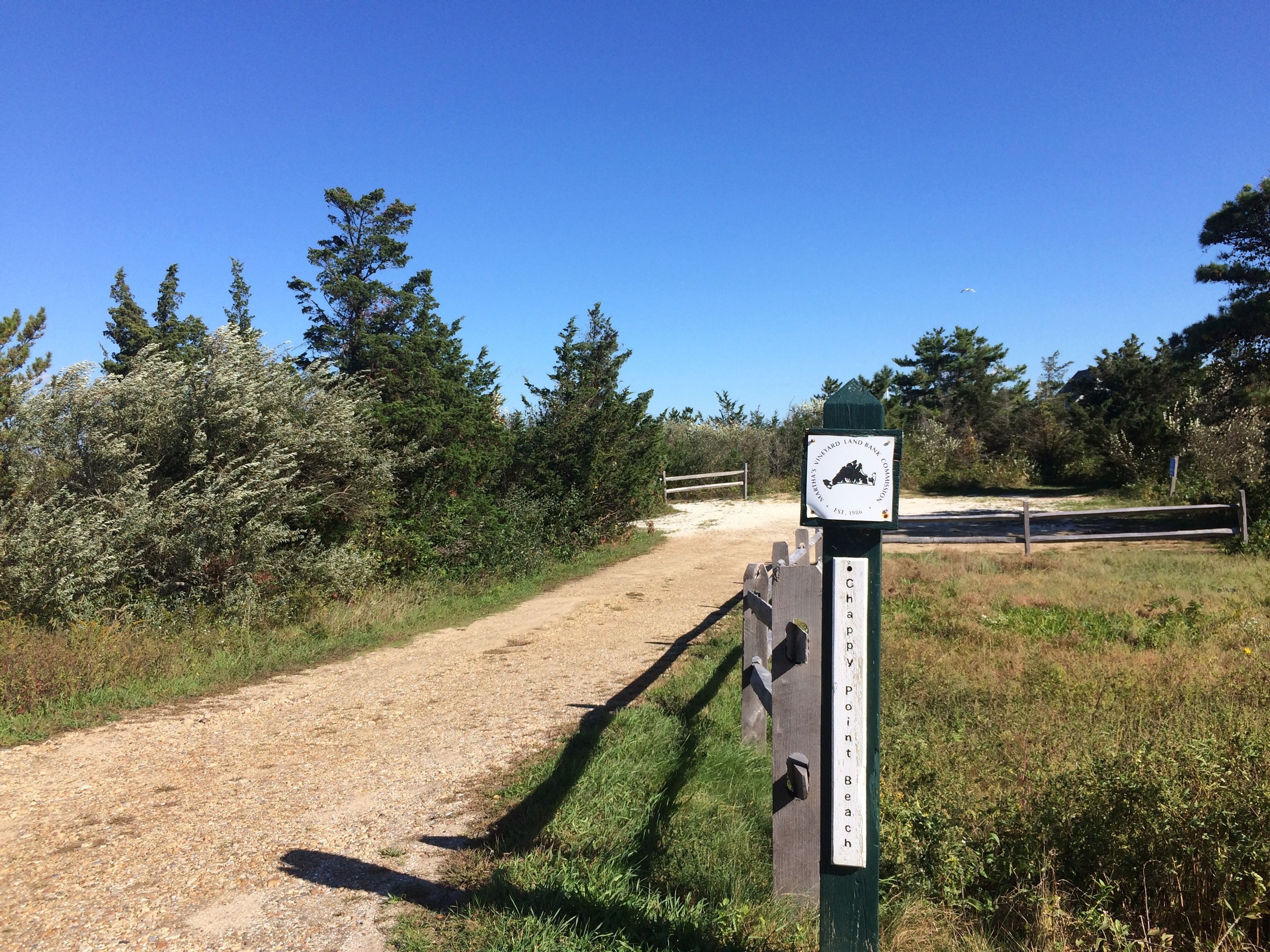 sign and road by Chappy Parking lot