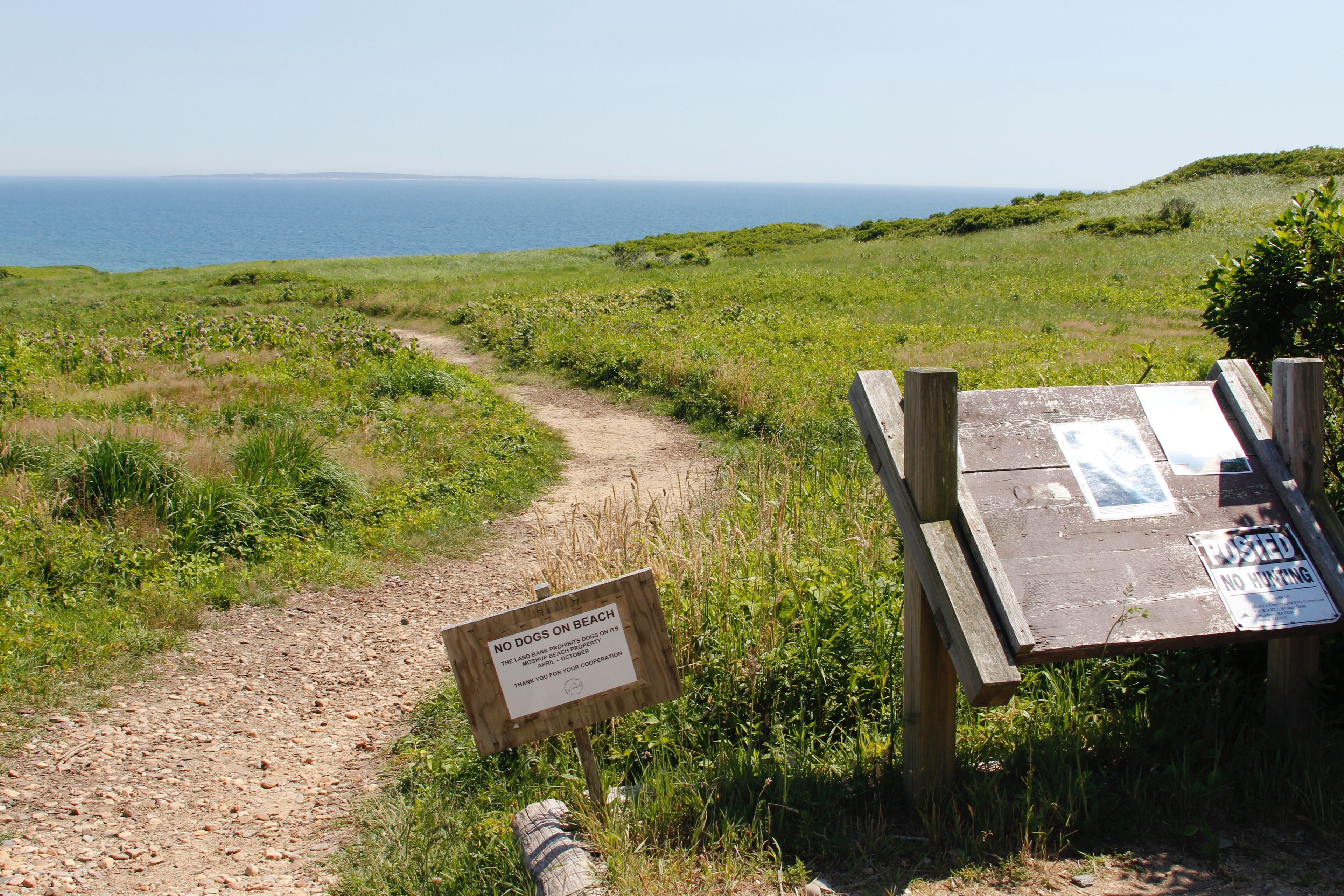 sign at upper end of path