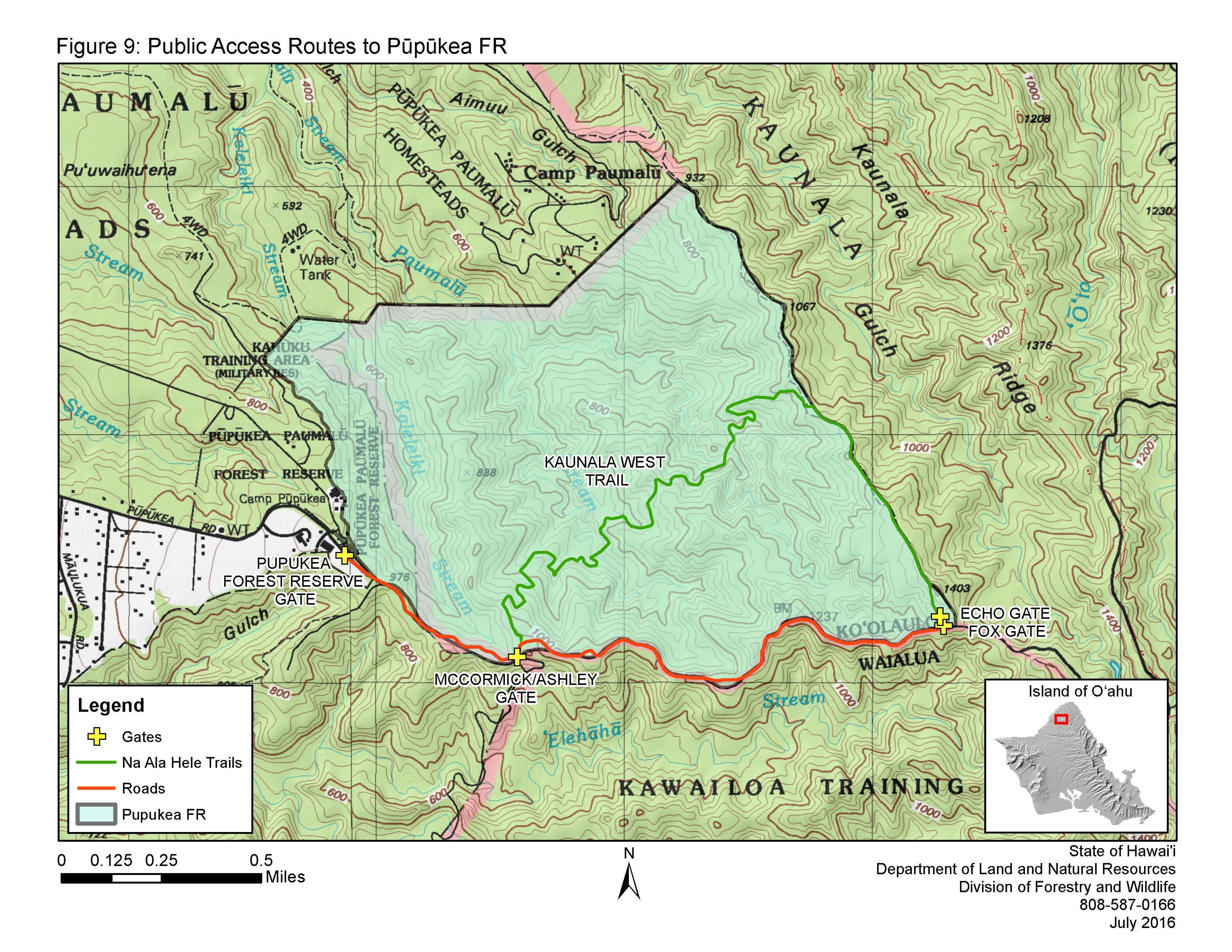 Public Access Routes to Pupukea FR