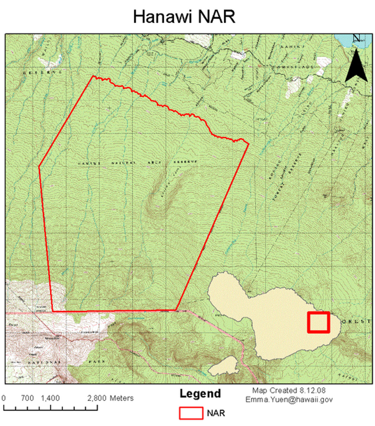 Hanawai Natural Area Reserve Map