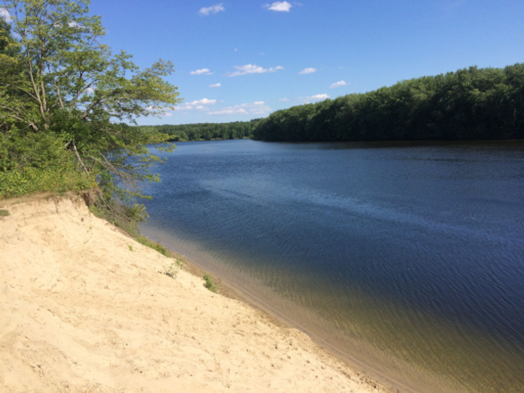 The mighty Merrimack flows near the conservation area.