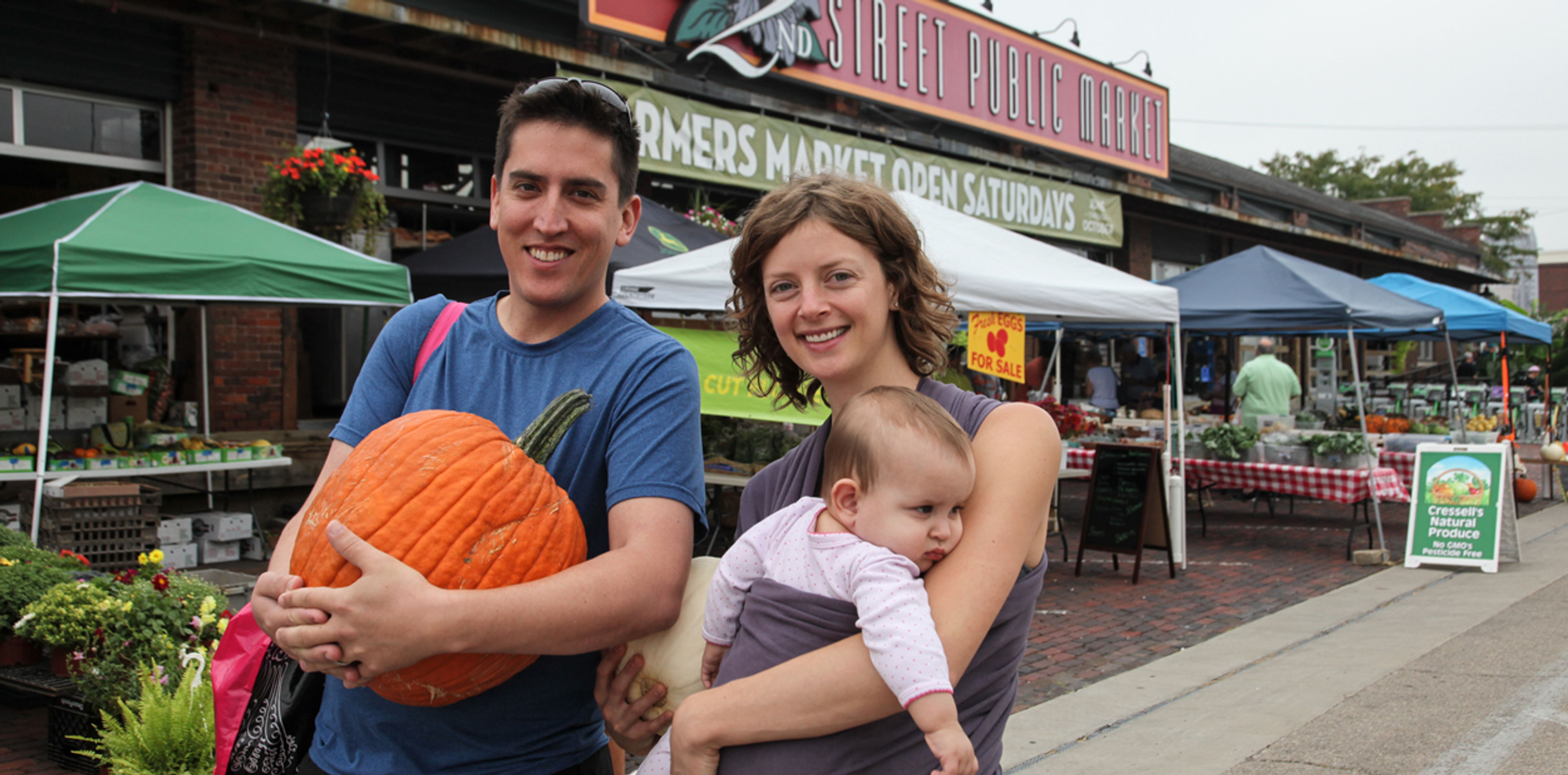 Family enjoys local produce from the Market