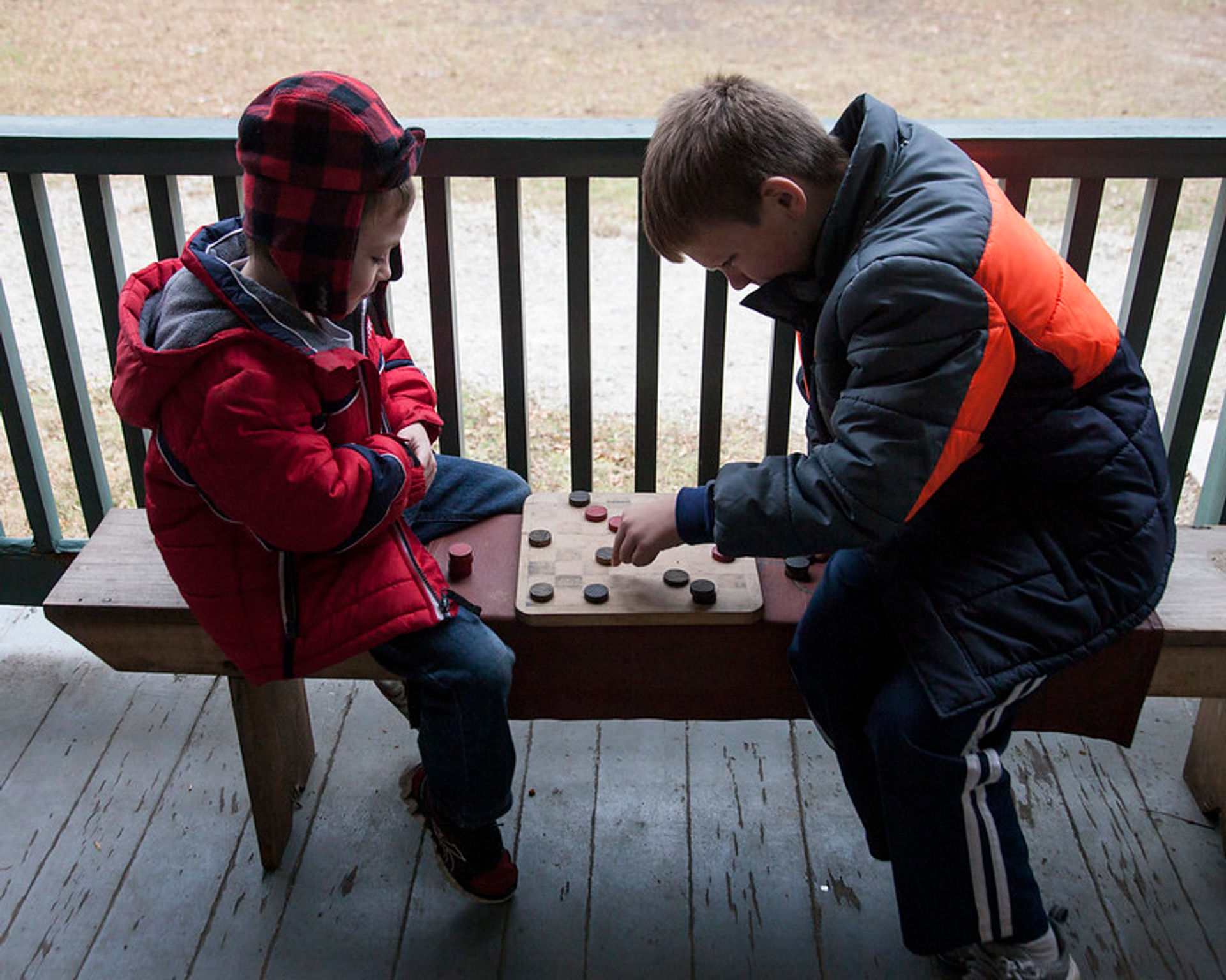 19th century games on the porch