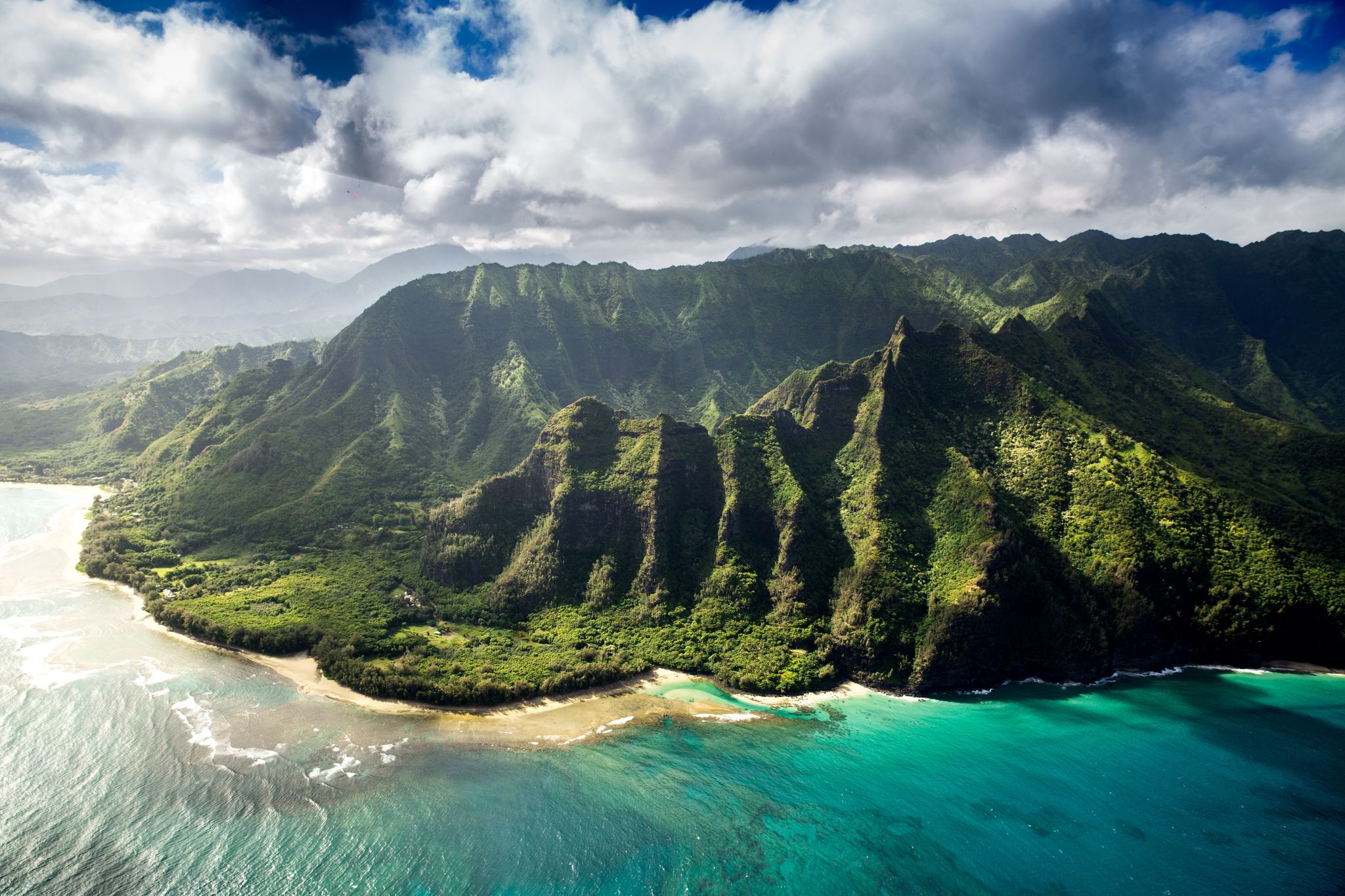 An aerial photo of Kauai, Hawai'i, USA.