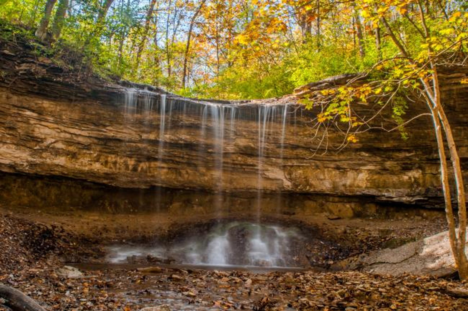 Waterfall at Lower Cascades Park in Bloomington, Indiana.