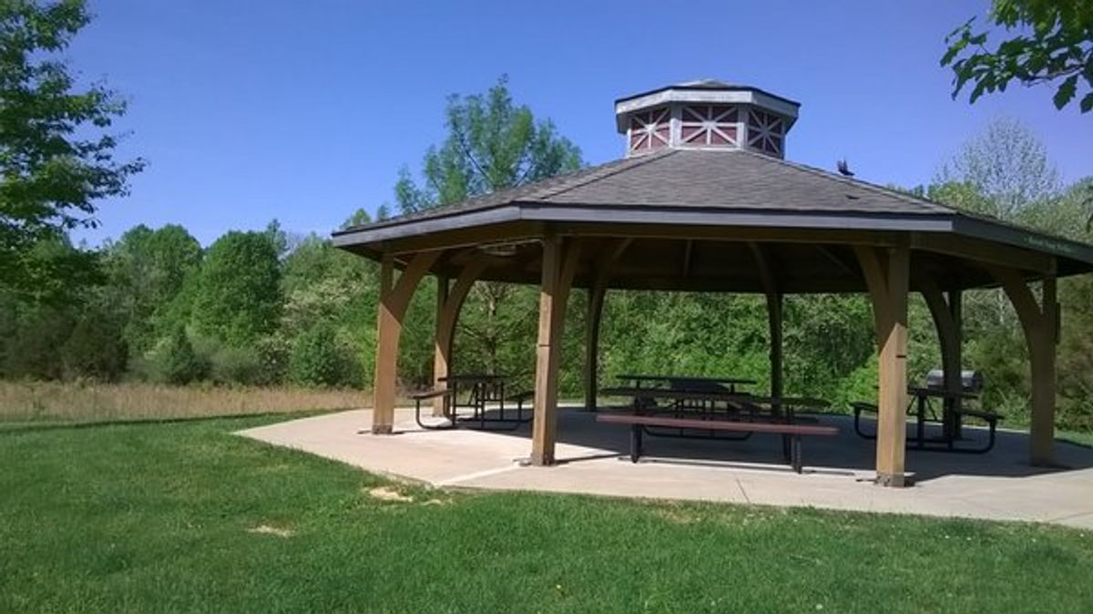 Shelter at Olcott Park in Bloomington, Indiana.