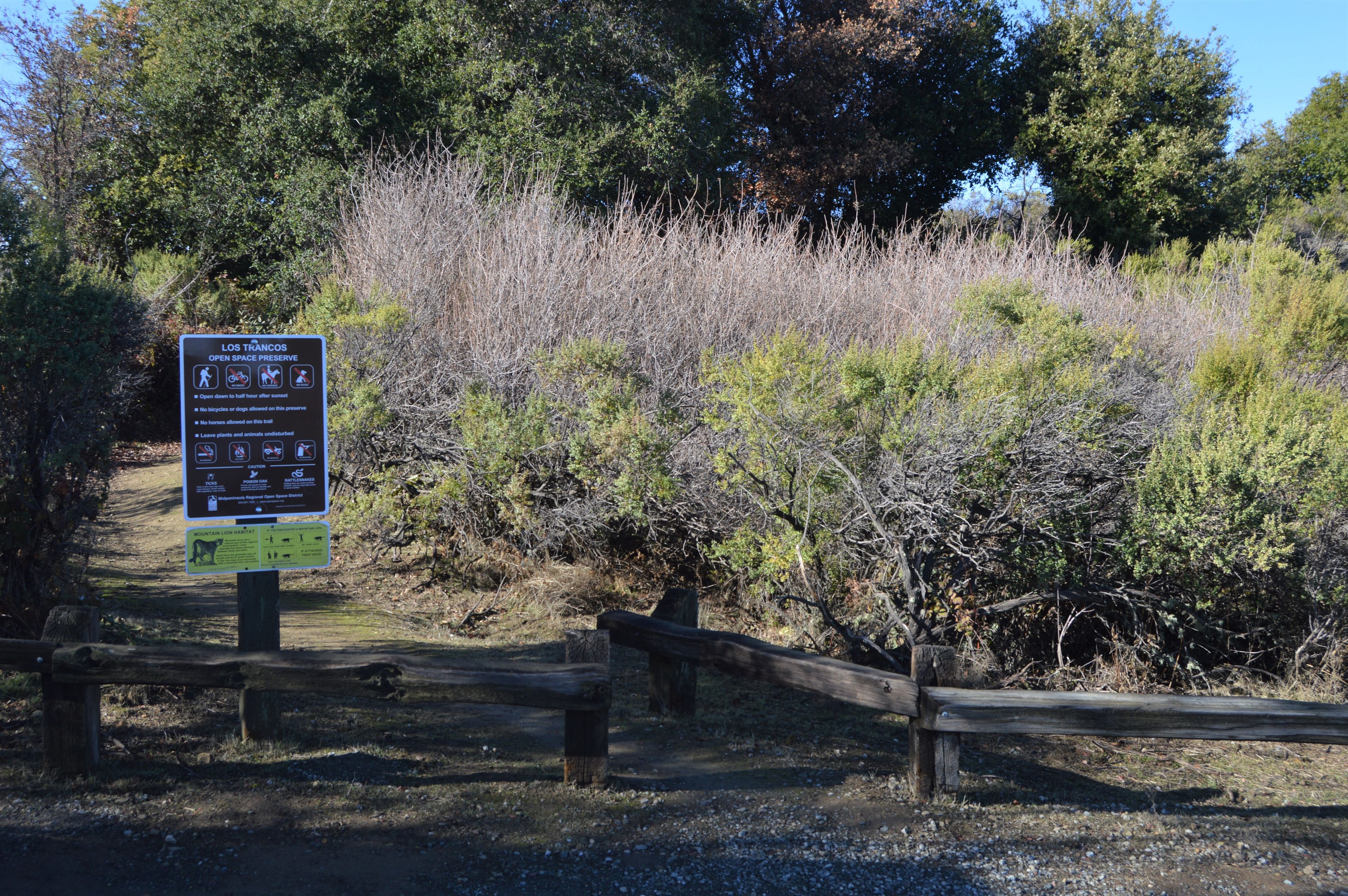 Picture of the trailhead at parking lot