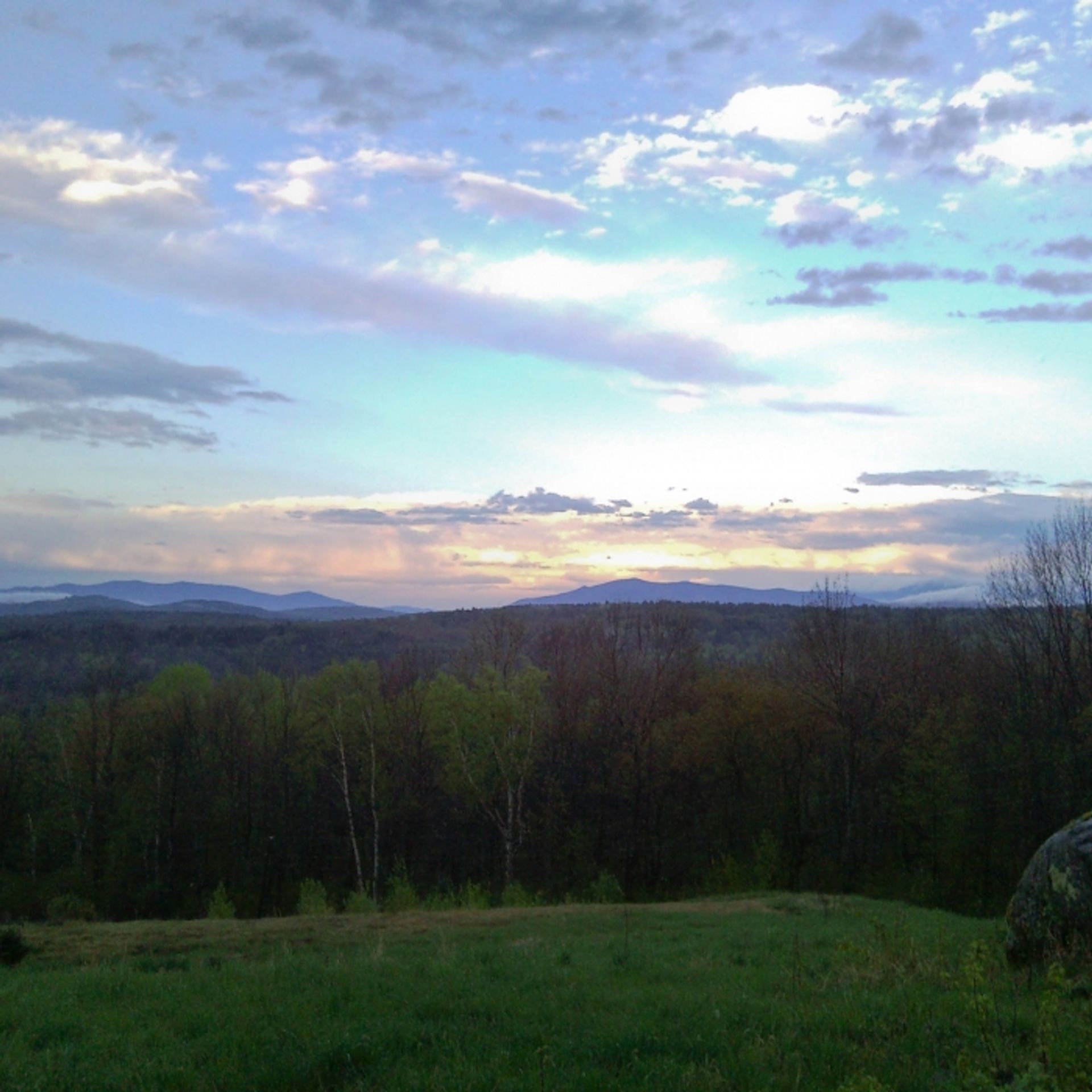 A view of the White Mountains at sunset from The Rocks.