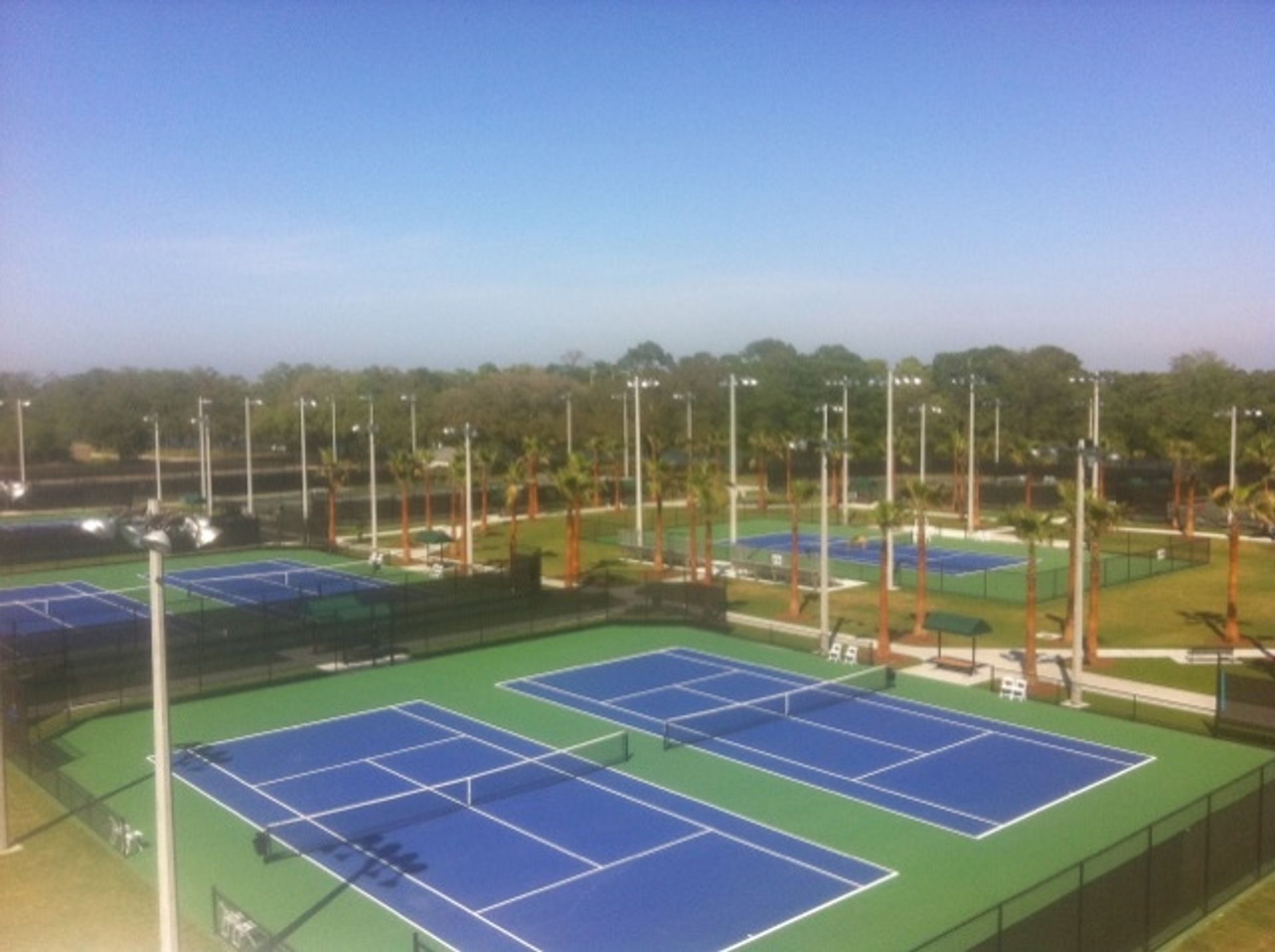 Aerial of tennis courts