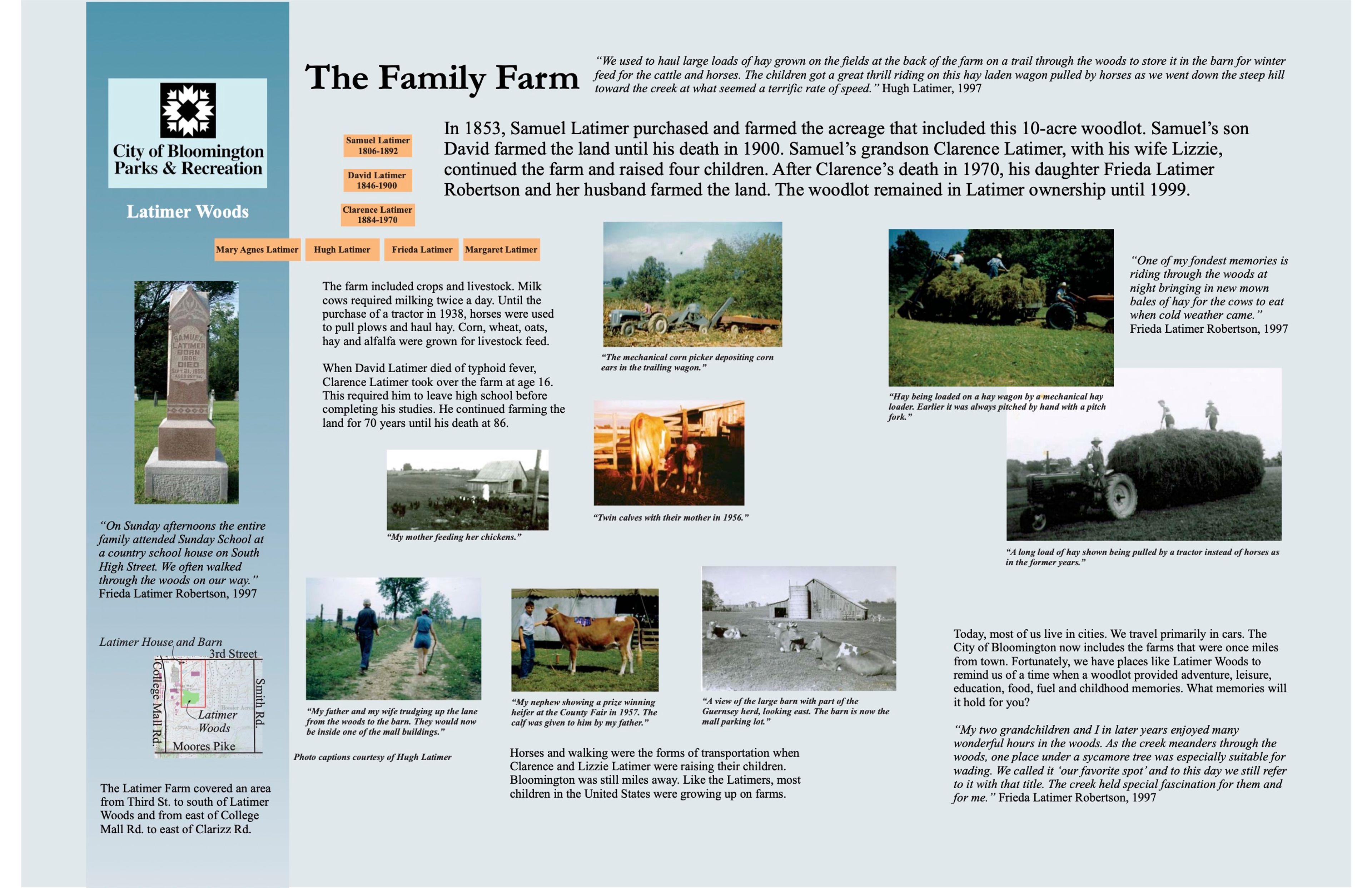 Latimer Woods Interpretive Sign-The Family Farm