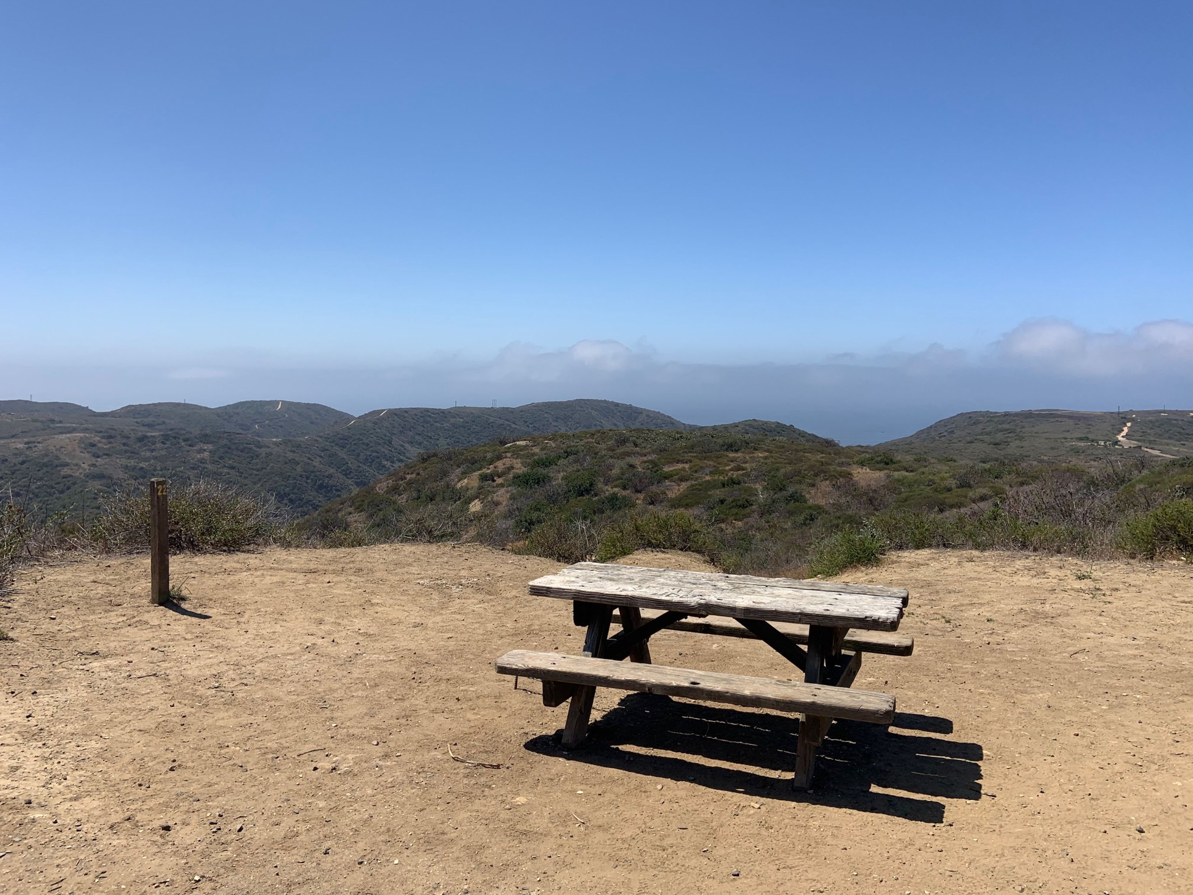 Picnic table at Lower Moro Ridge Environmental Campground