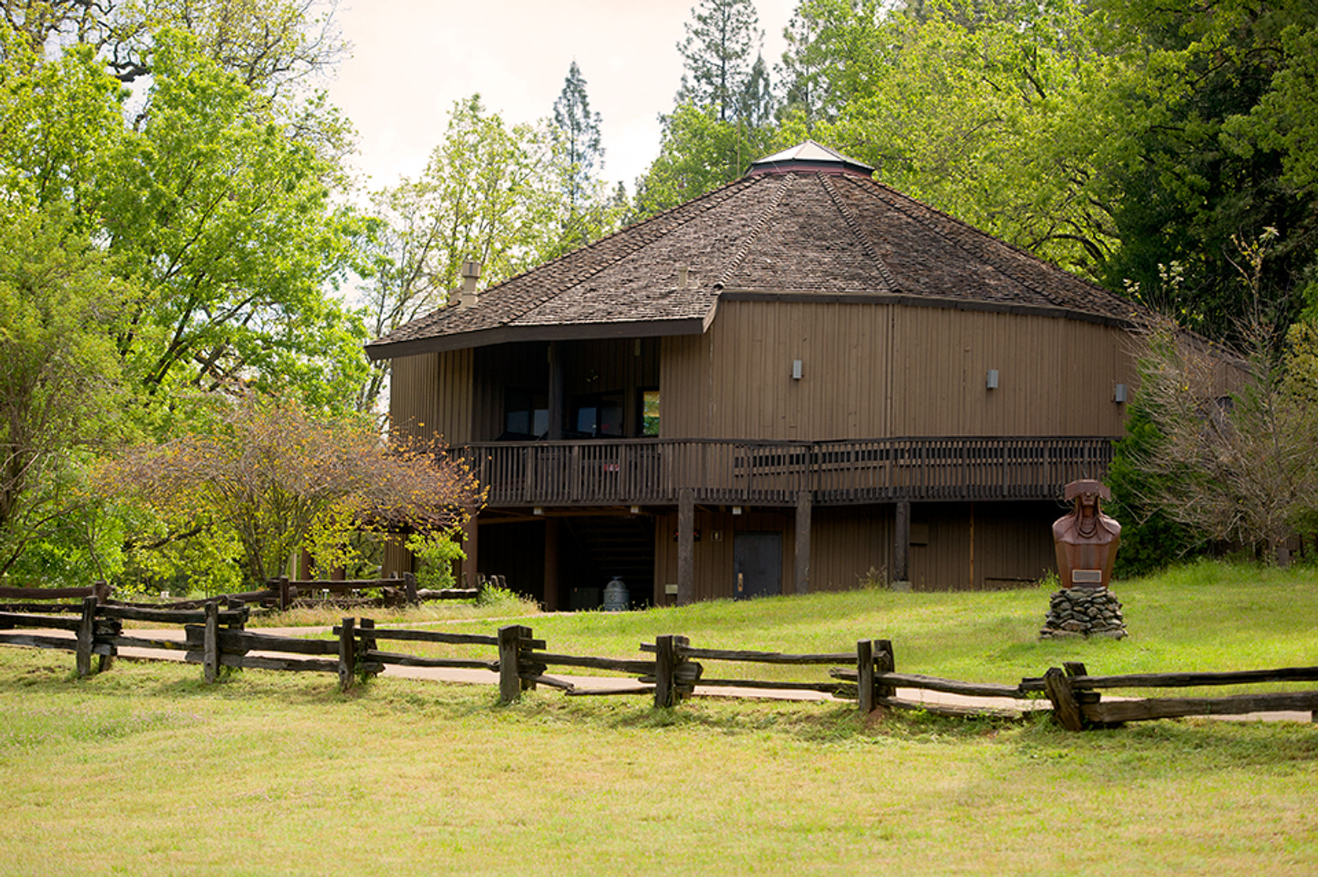 Looking toward the museum at Indian Grinding Rock State Historic Park