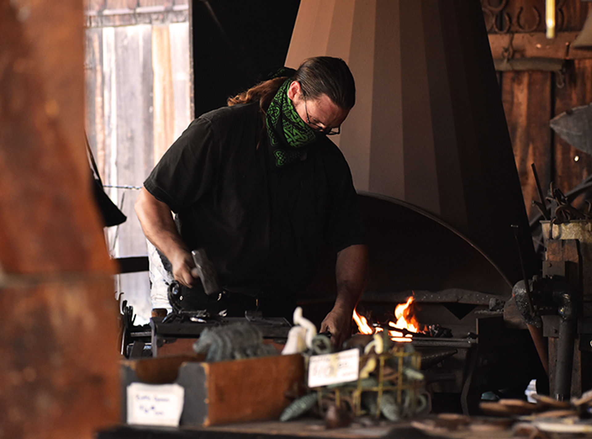 Blacksmith working in Columbia State Historic Park