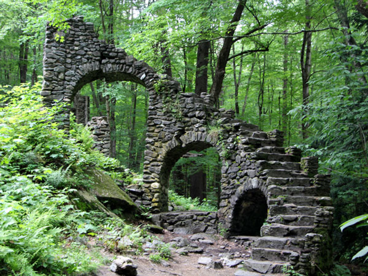 The remnants of a stone staircase at Madame Sherri's castle.