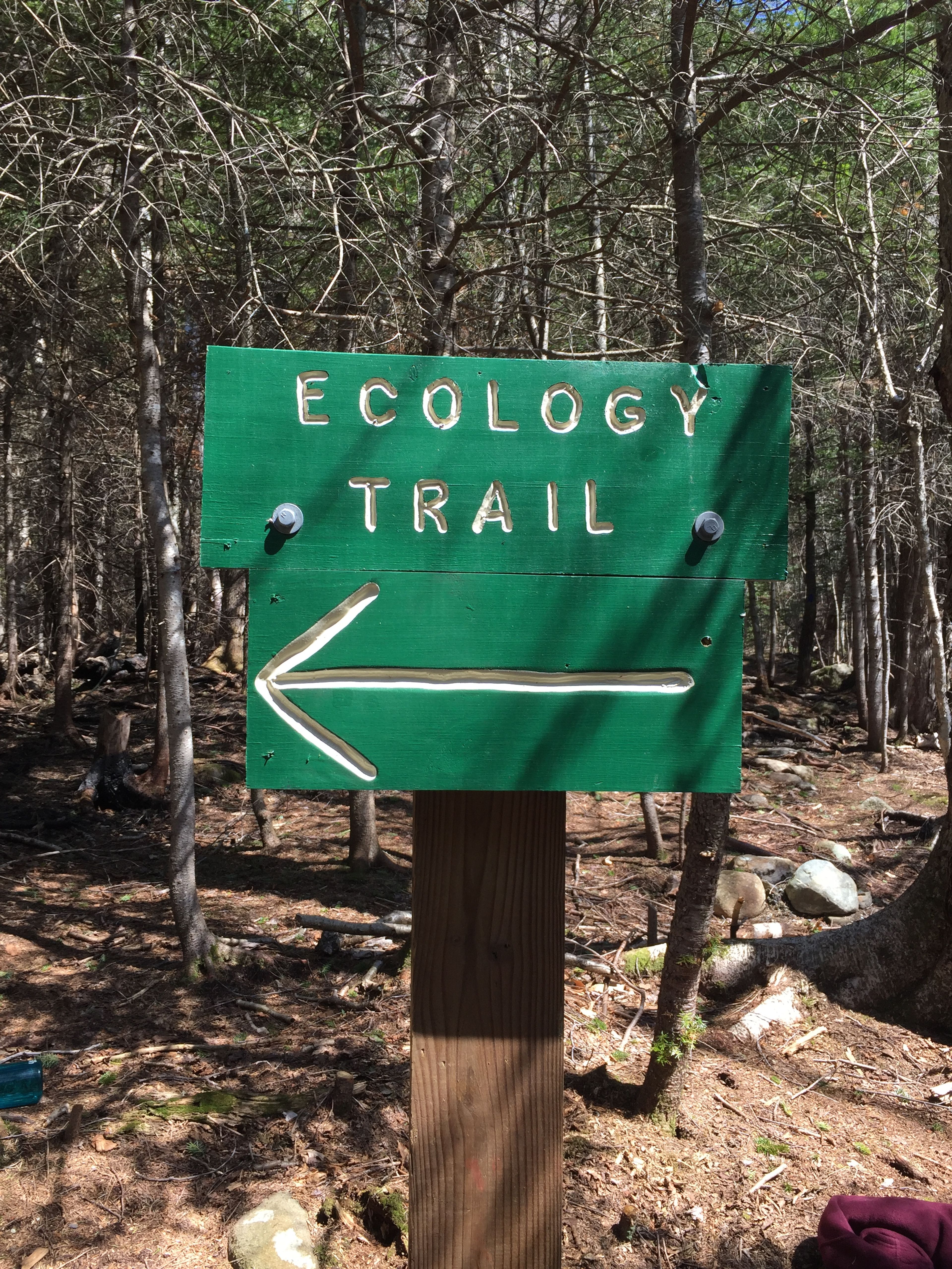 An arrow points left to the ecology trail.