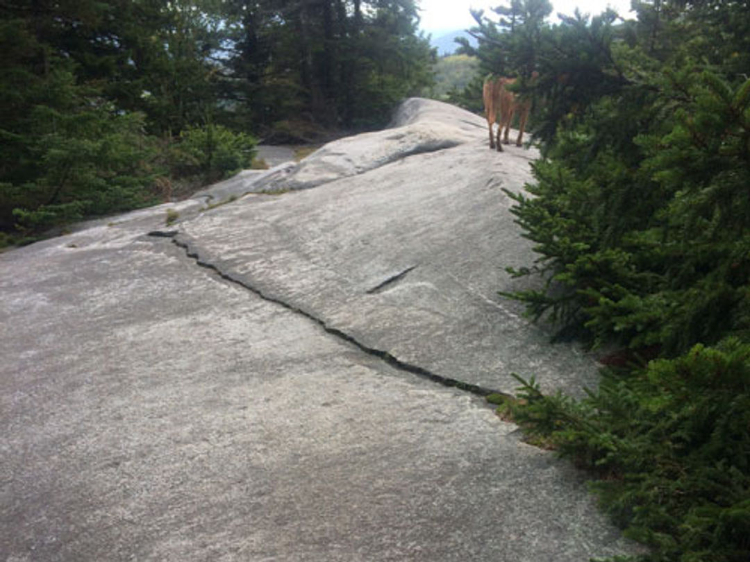 Head uphill at this large slope of granite.