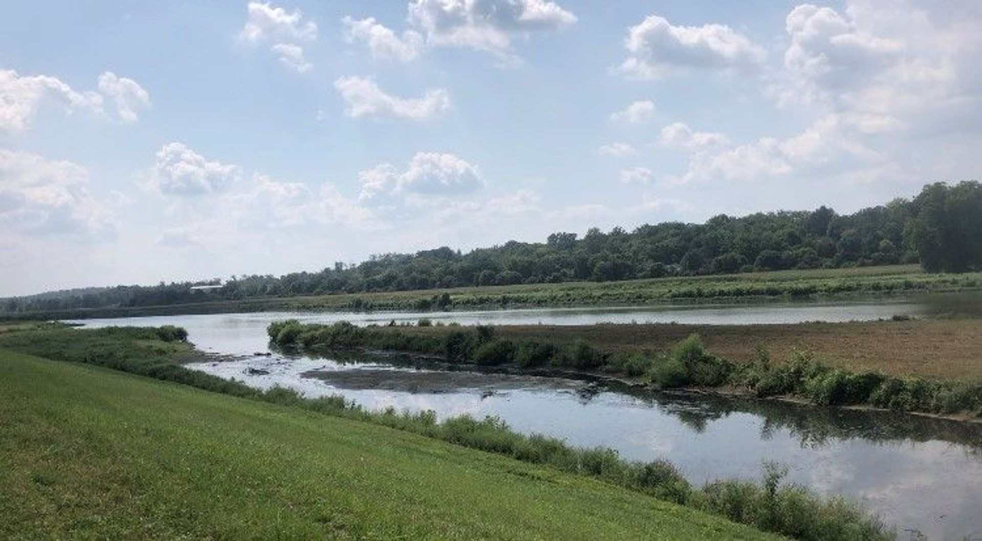 View of the Great Miami River from the Great Miami River Trail at Bicentennial Commons