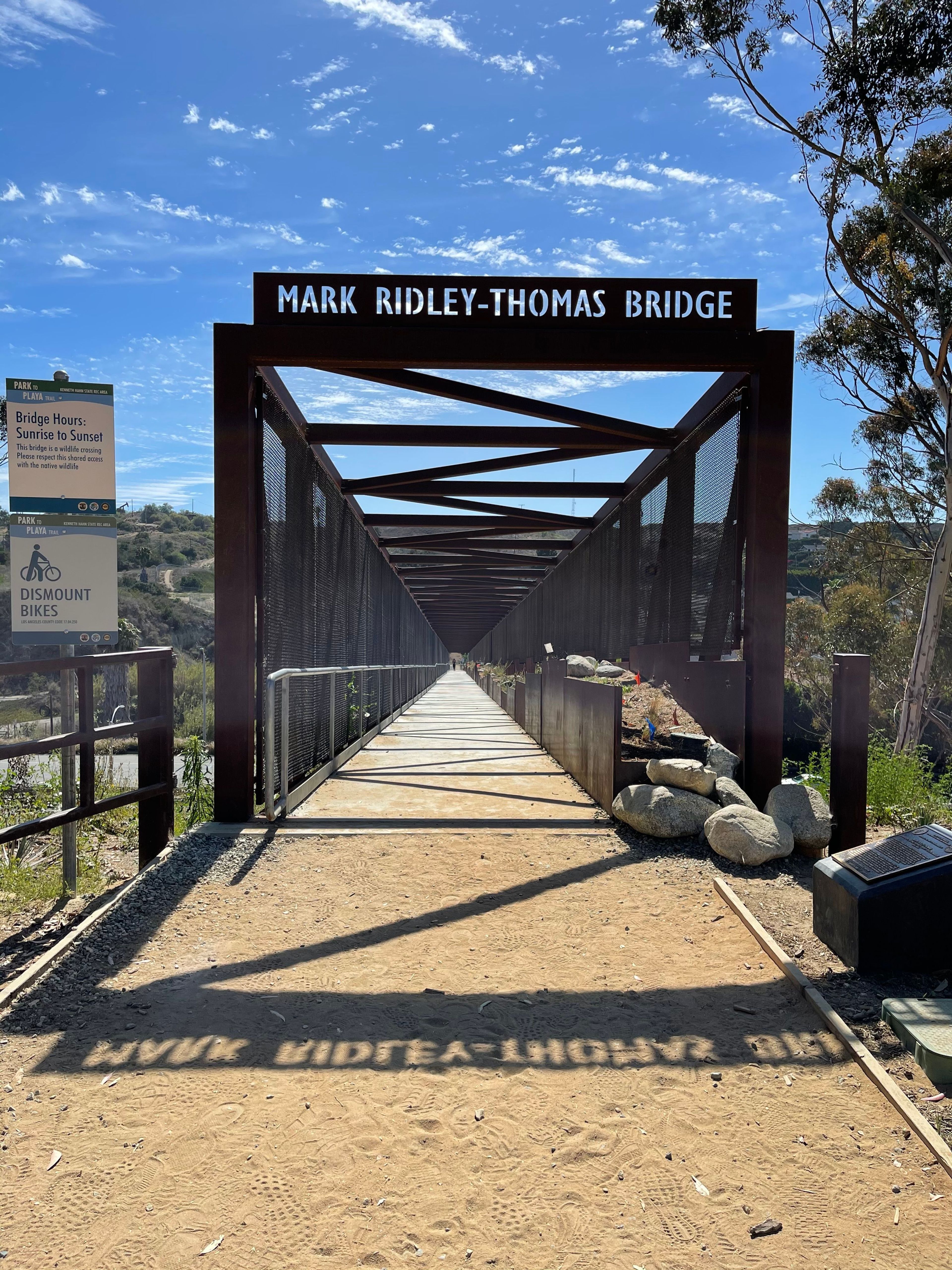 Mark Ridley-Thomas Bridge connecting Baldwin Hills Scenic Over Look to Kenneth Hahn SRA