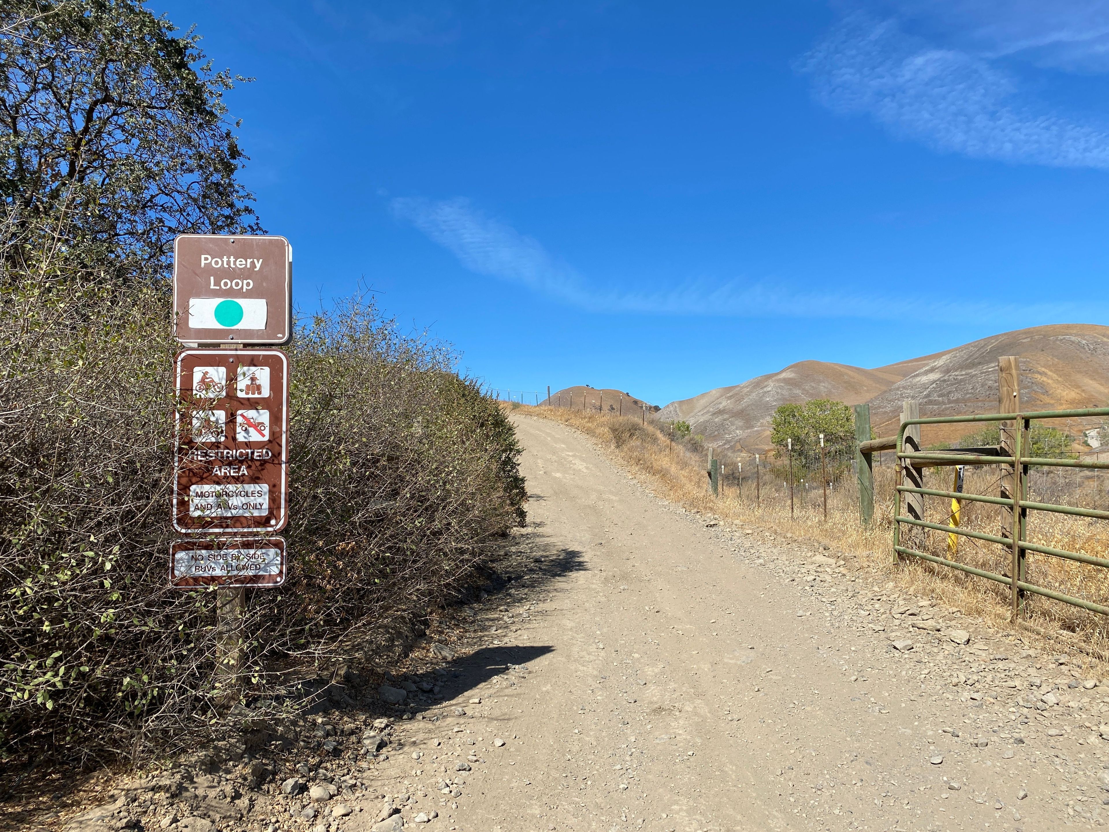 West Pottery Loop Trailhead on Main Road, Green Circle Easy