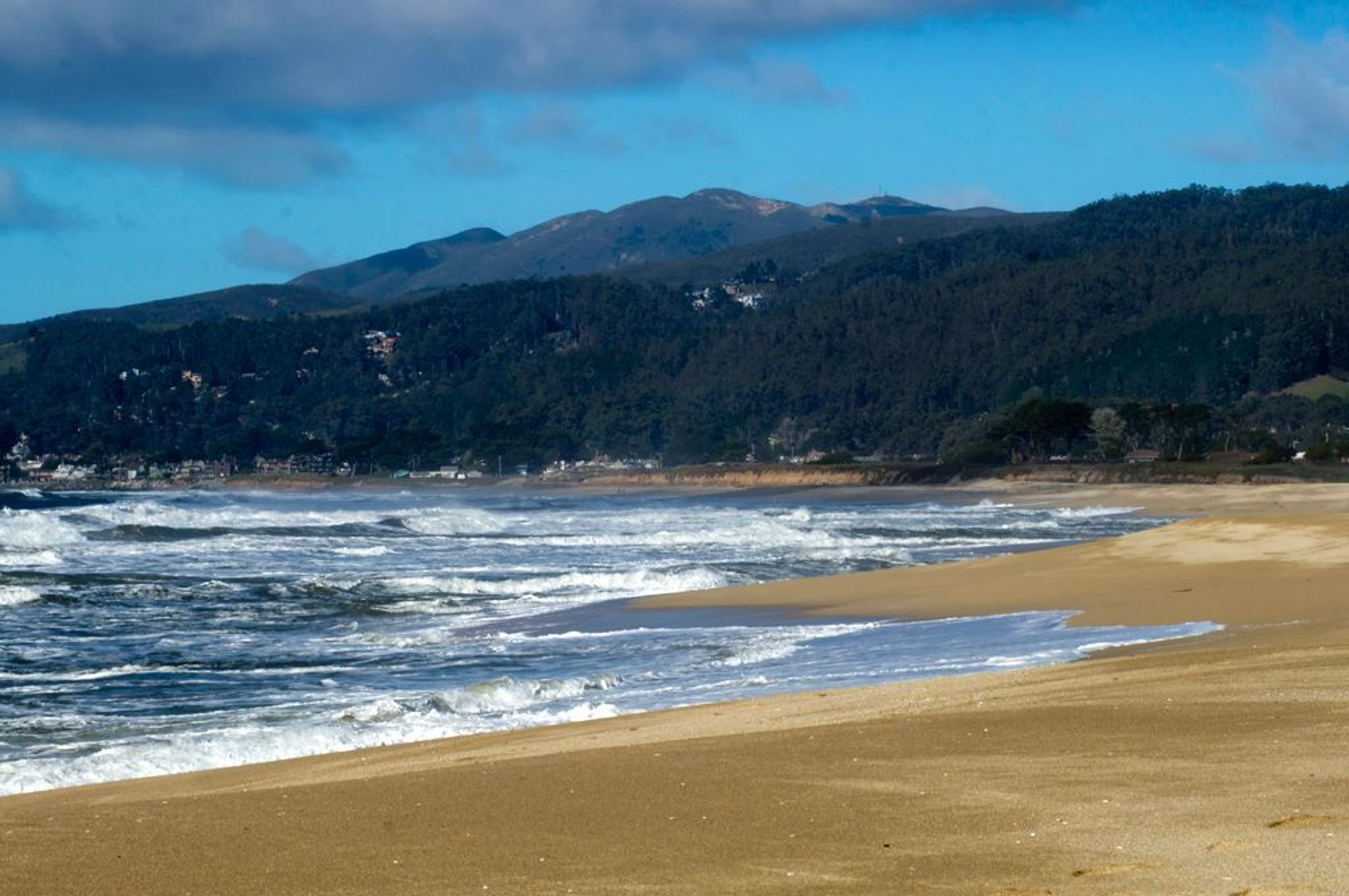 Waves at Half Moon Bay State Beach.