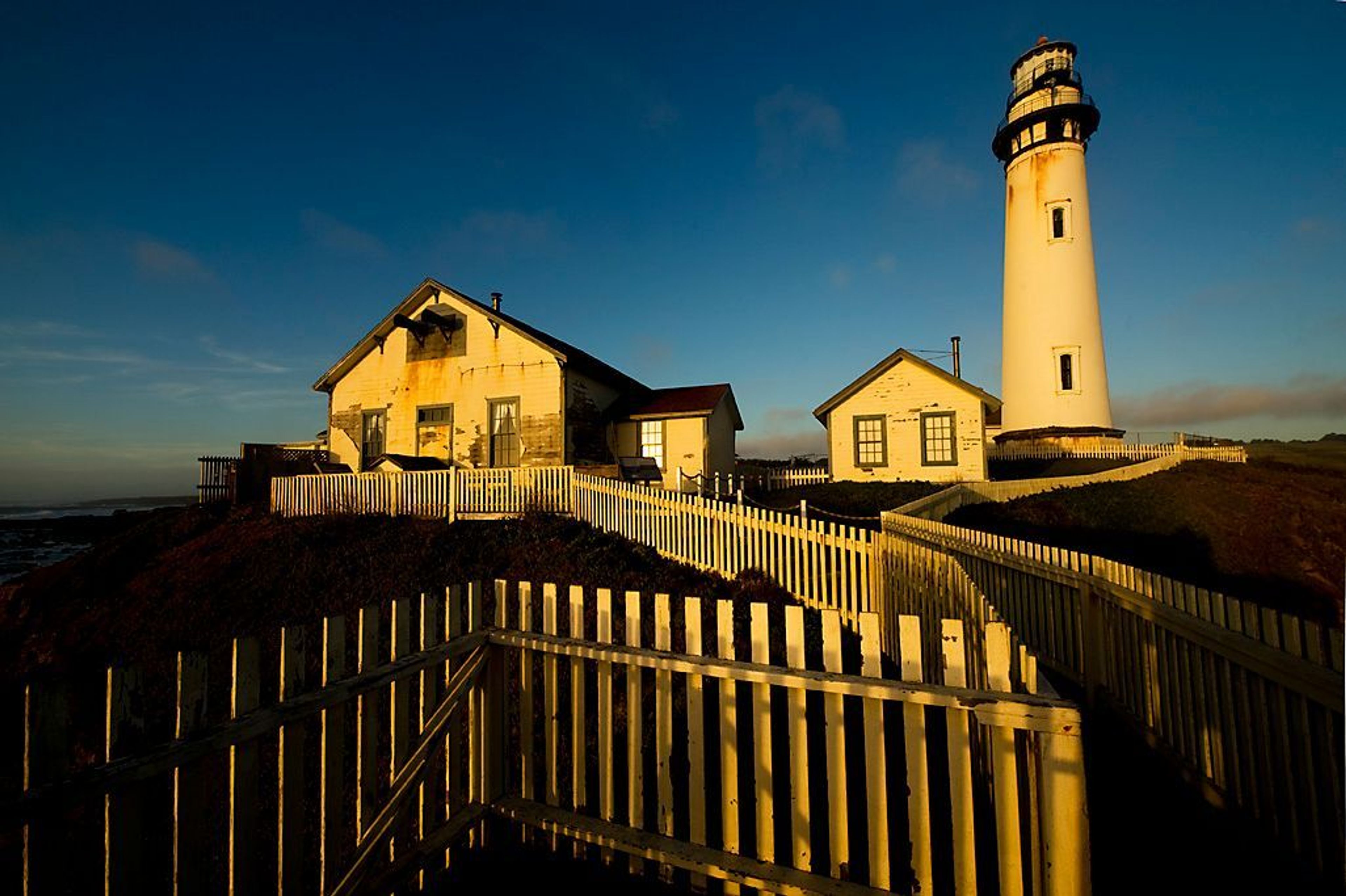 Deck and light station and Pigeon Point.