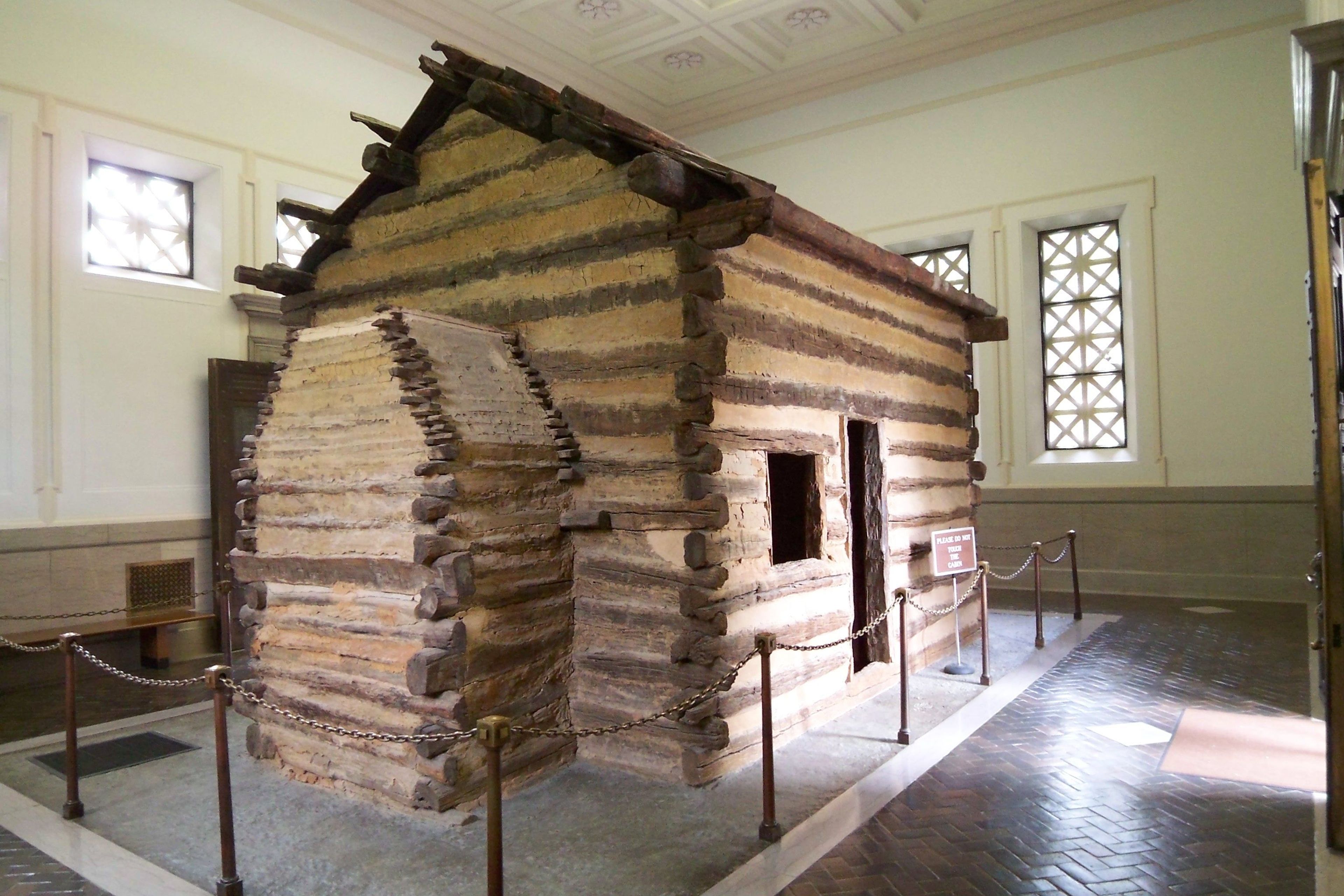 The symbolic birth cabin of Abraham Lincoln.