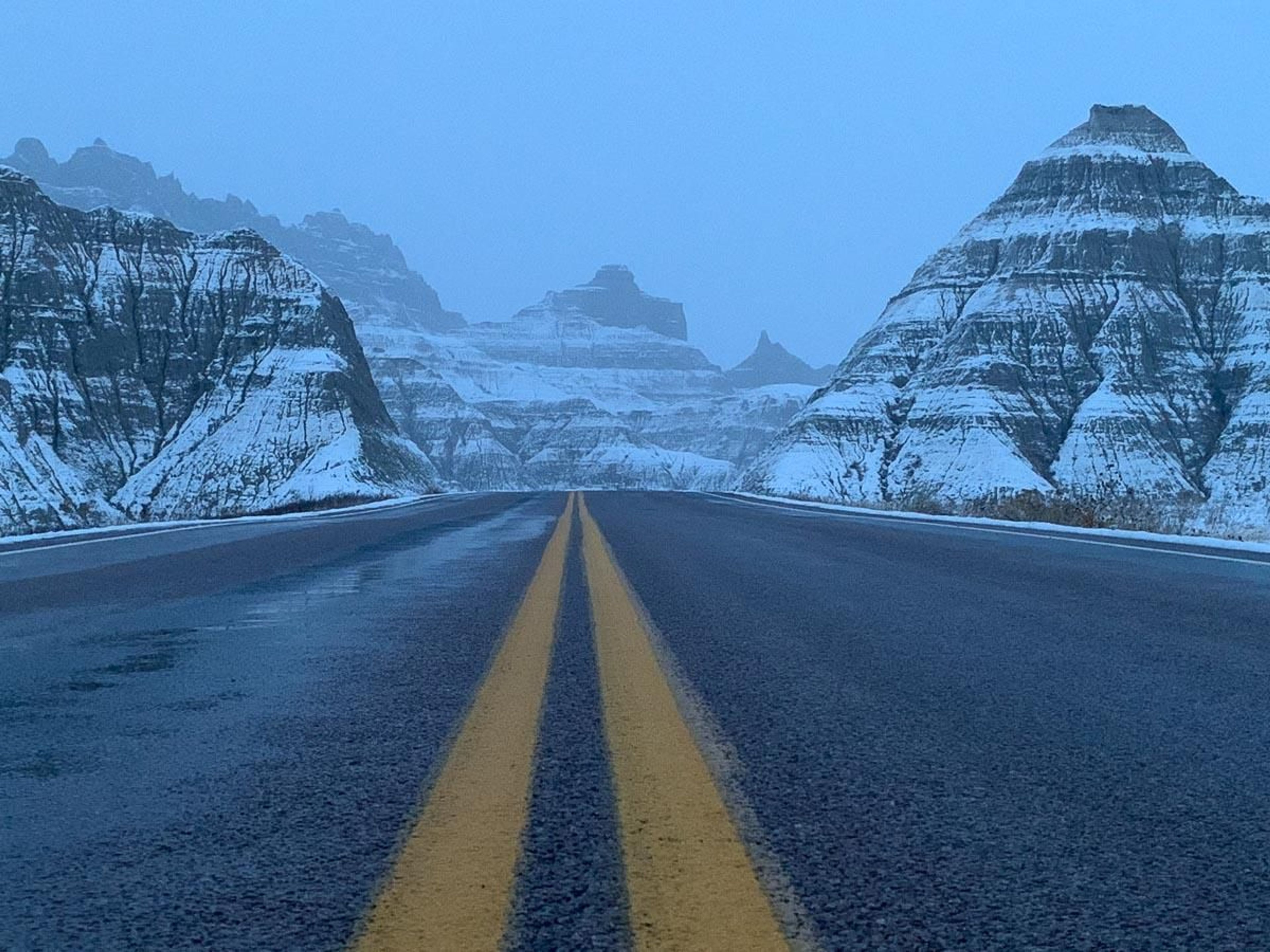 Winter in Badlands National Park often creates snow covered wonderlands throughout the park.