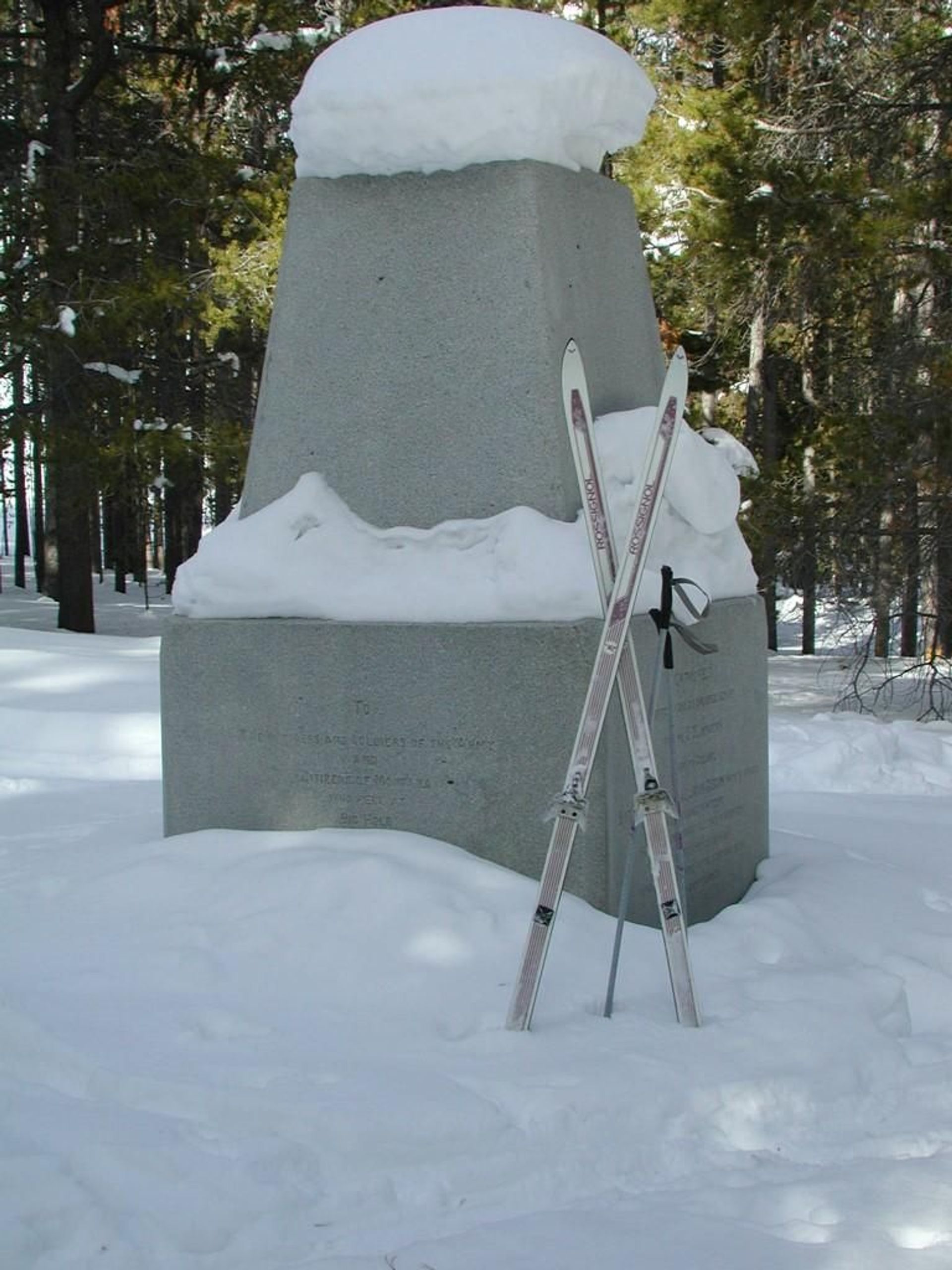 In 1883 the United States Government erected this monument in honor of the soldiers and volunteers that served and died at the 1877 Battle of the Big Hole.