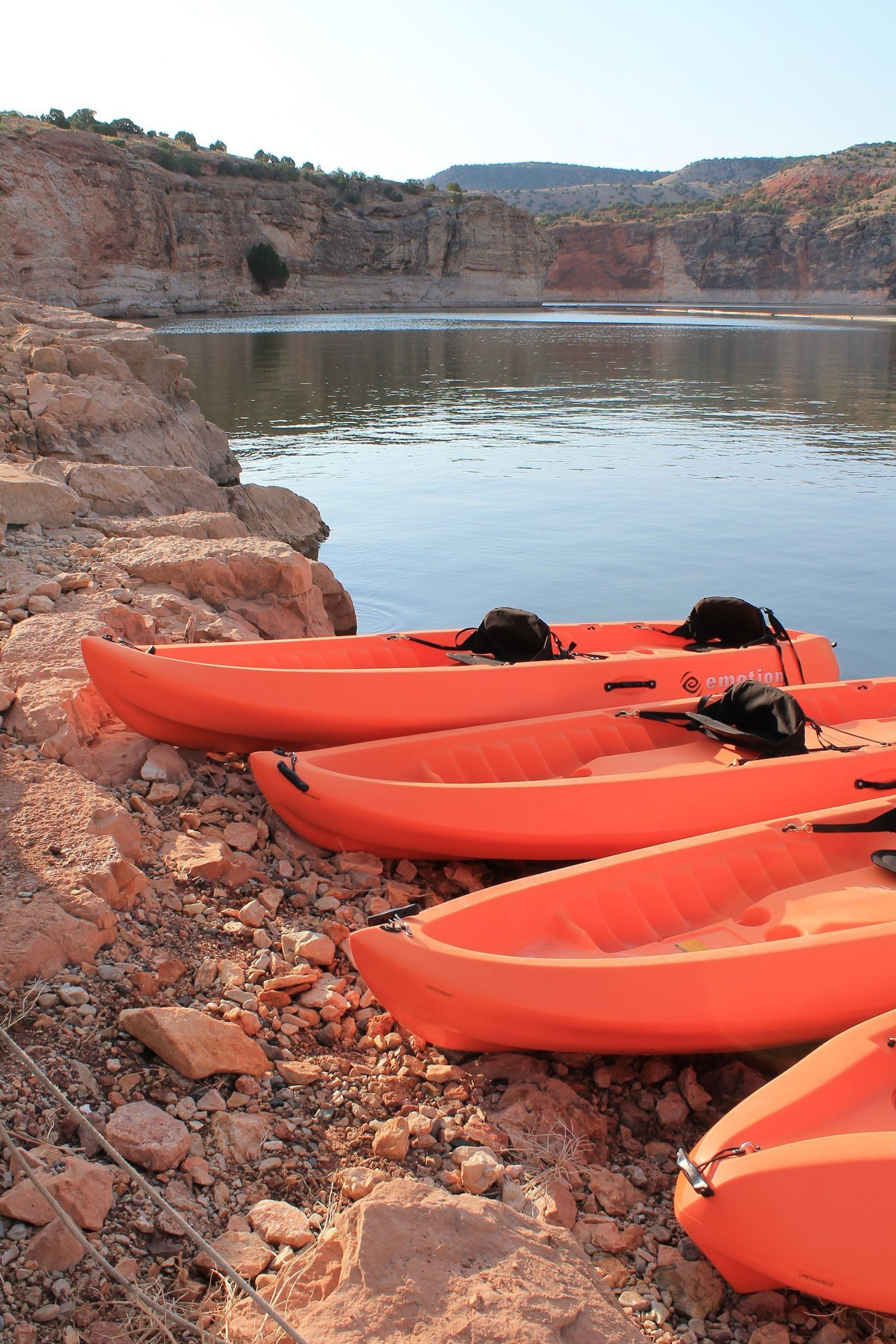 Kayaks at Barry's Landing ready to go. (Lovell, WY District)