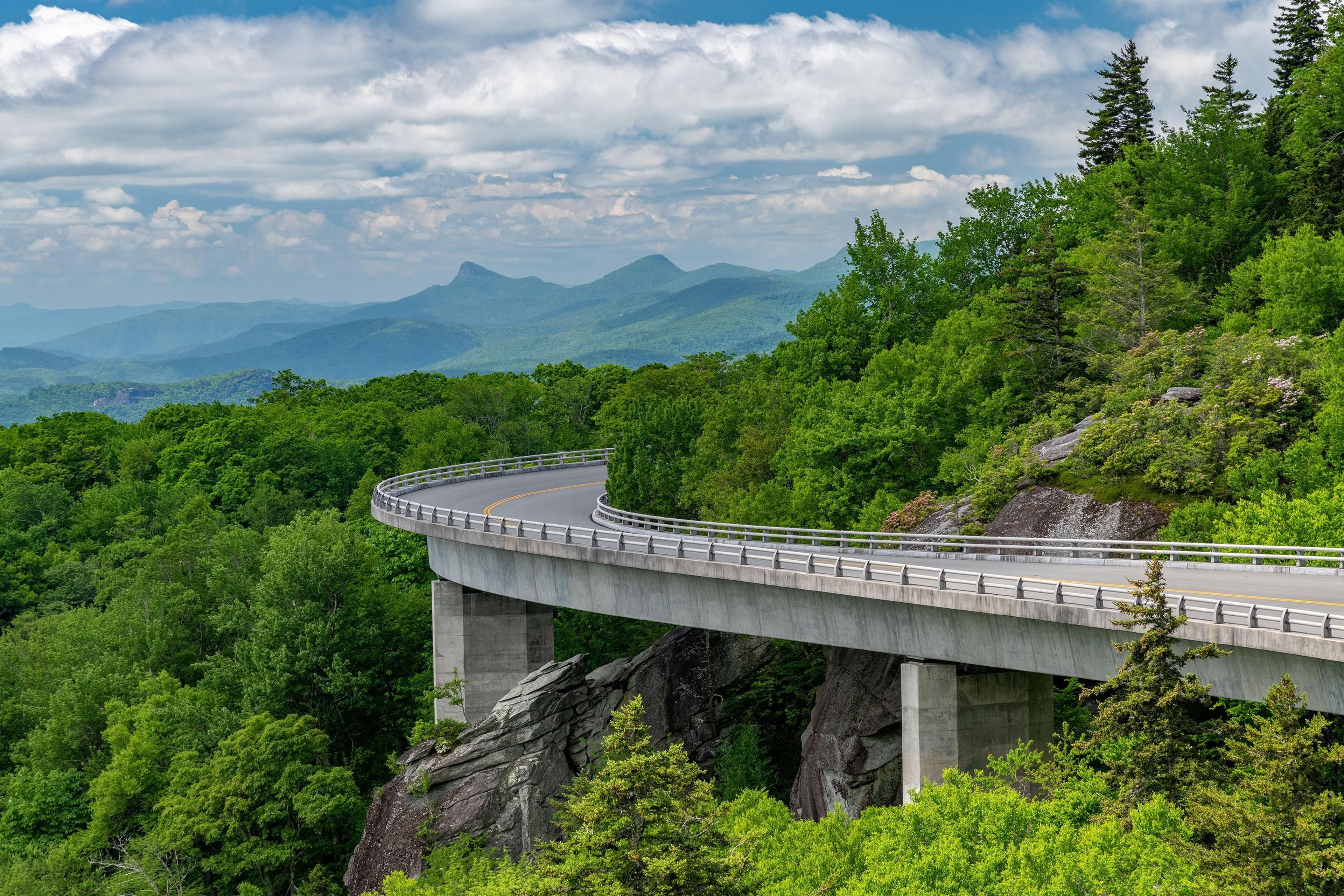 Linn Cove Viaduct is one of the most iconic features of the Blue Ridge Parkway