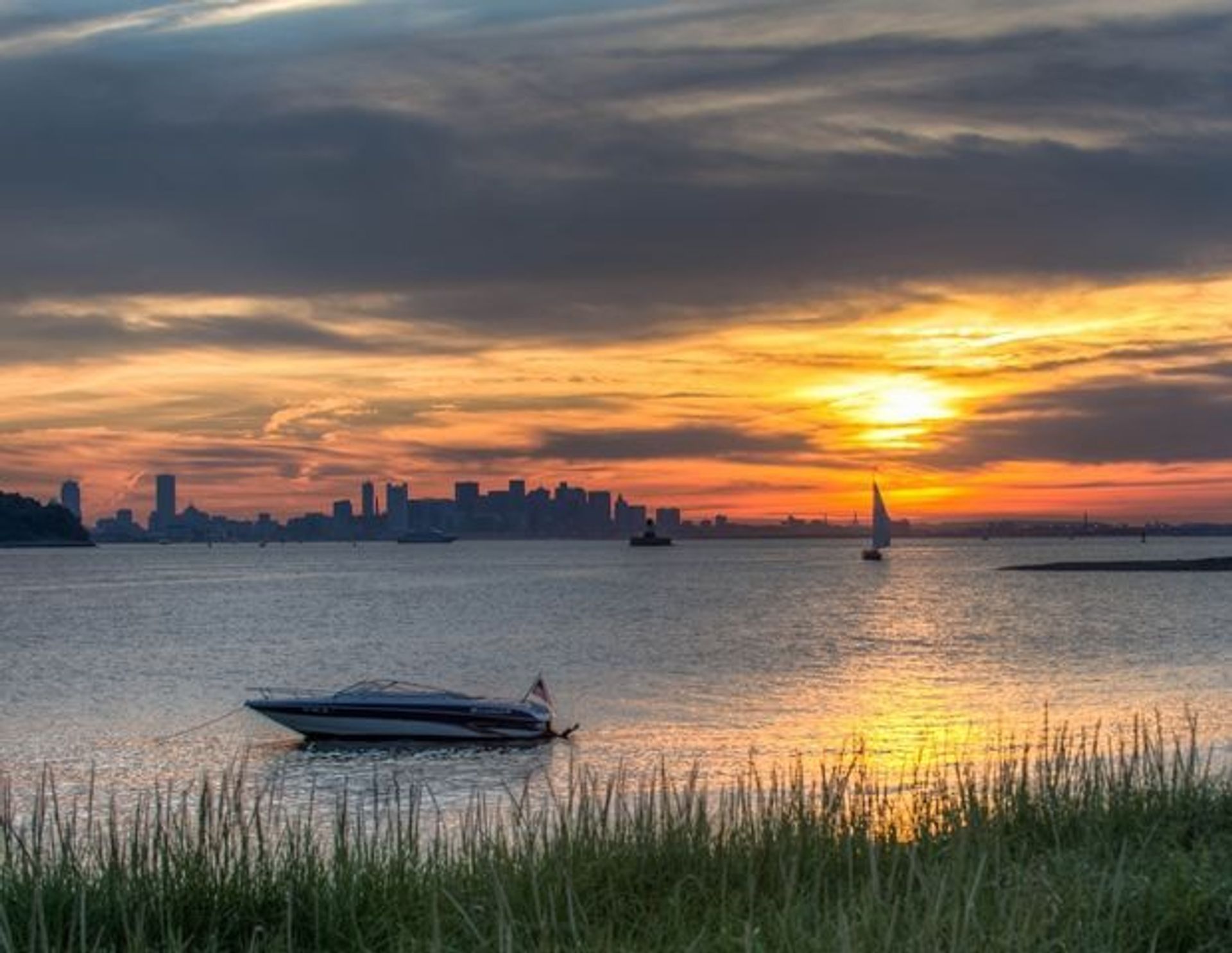 Watch the sunset from Boston Harbor Islands