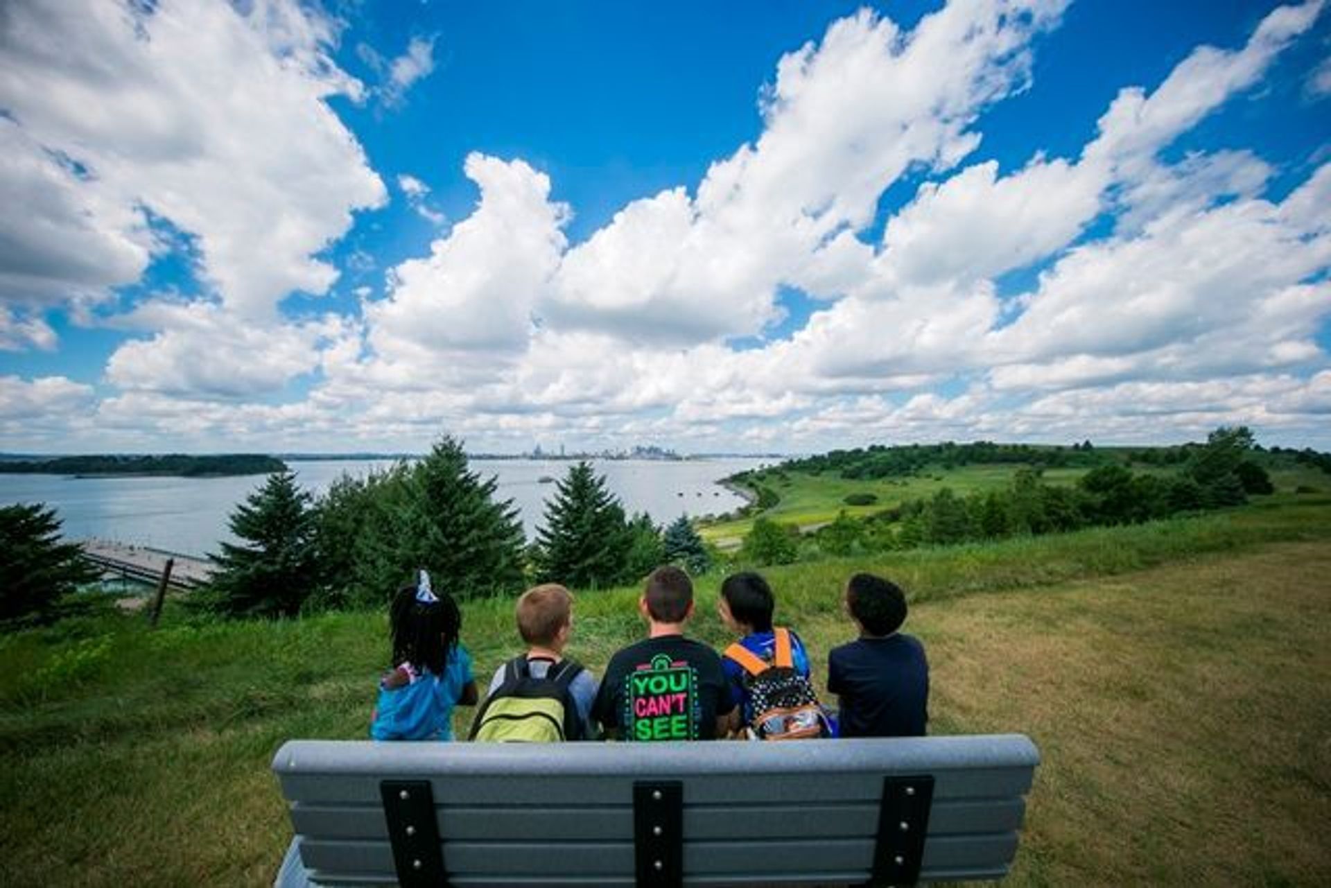 Looking out at the city from the Boston Harbor Islands