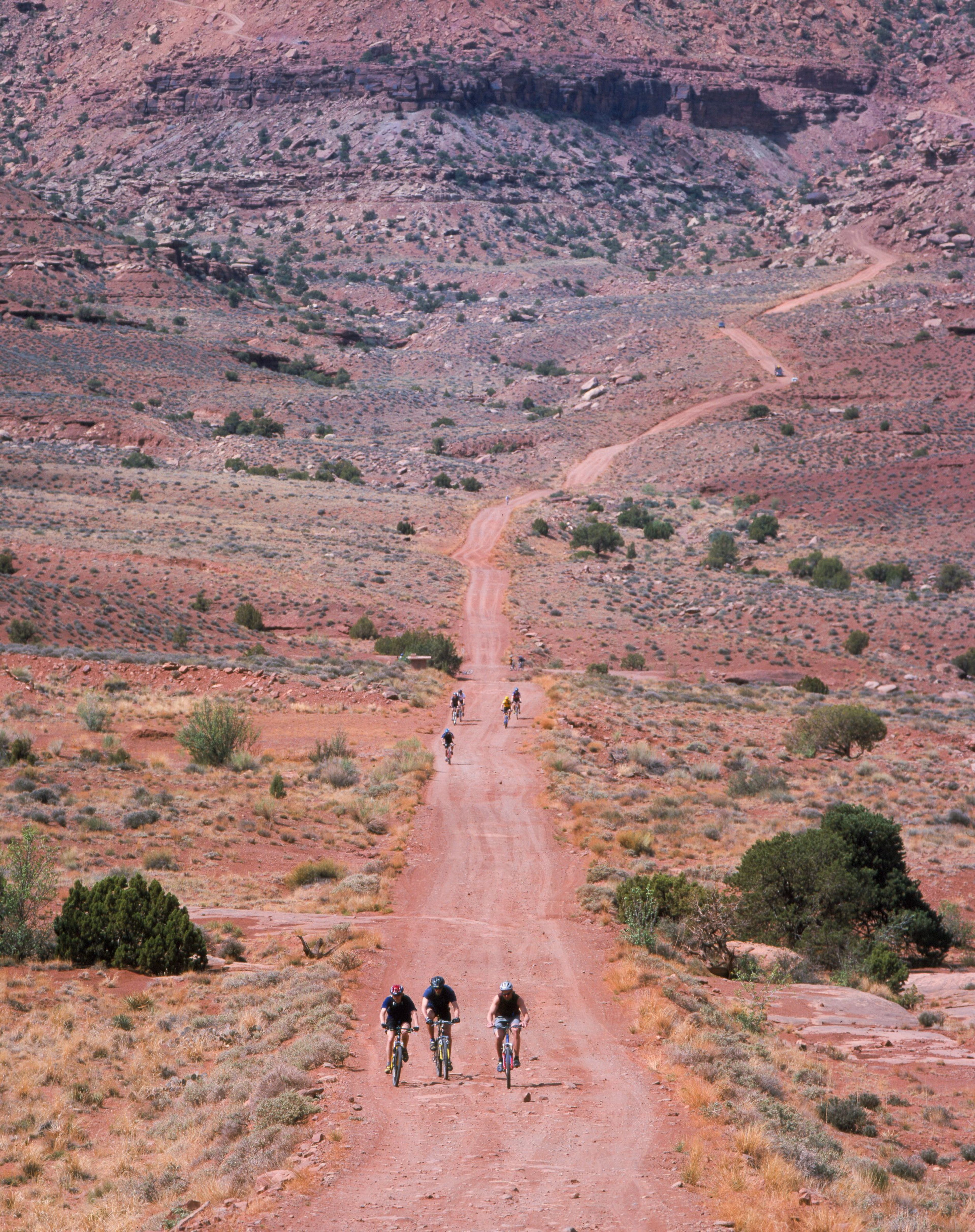 The White Rim Road at Island in the Sky is a popular road for mountain bikers.