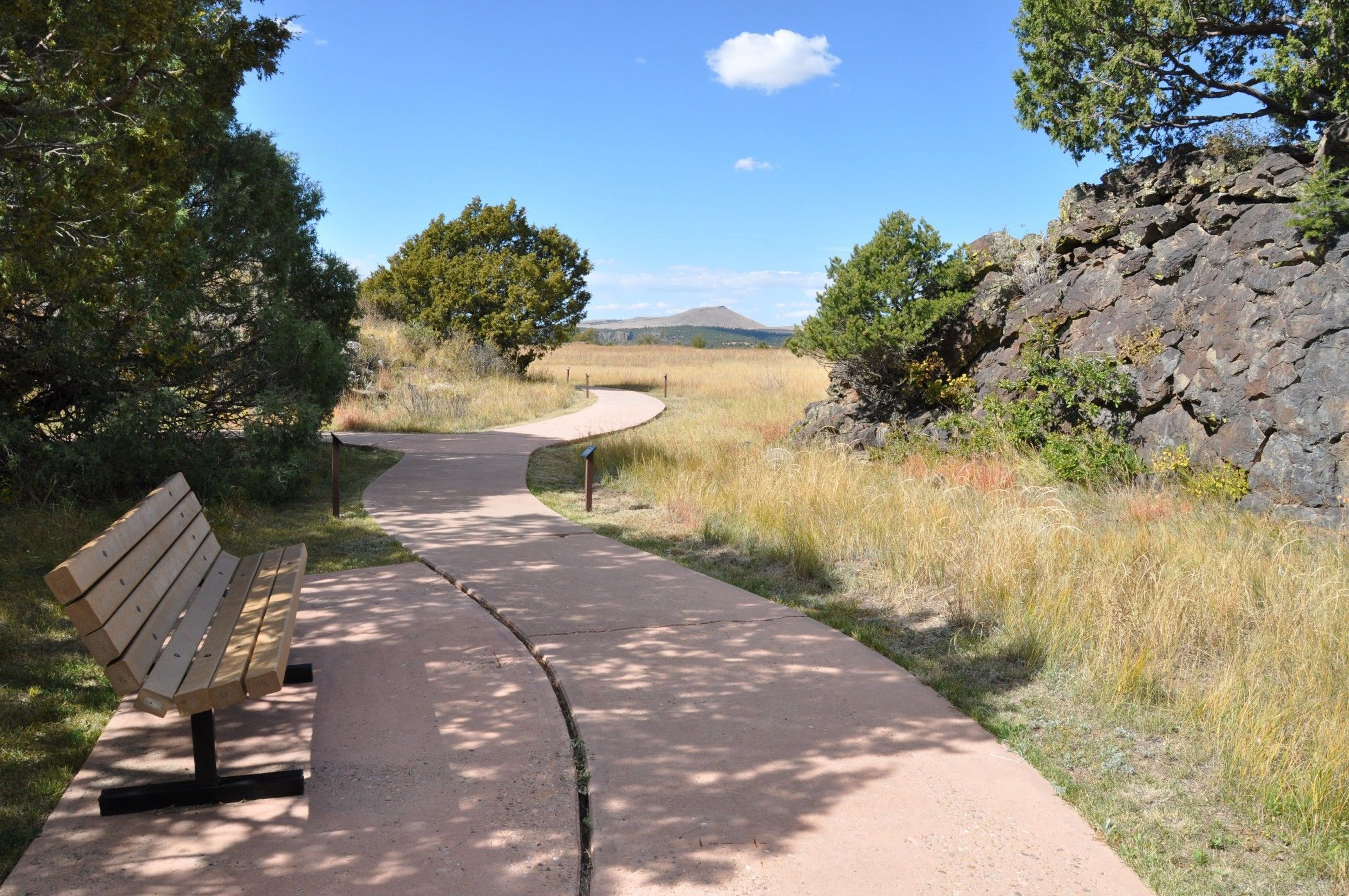 A paved nature trail at Capulin Volcano NM.