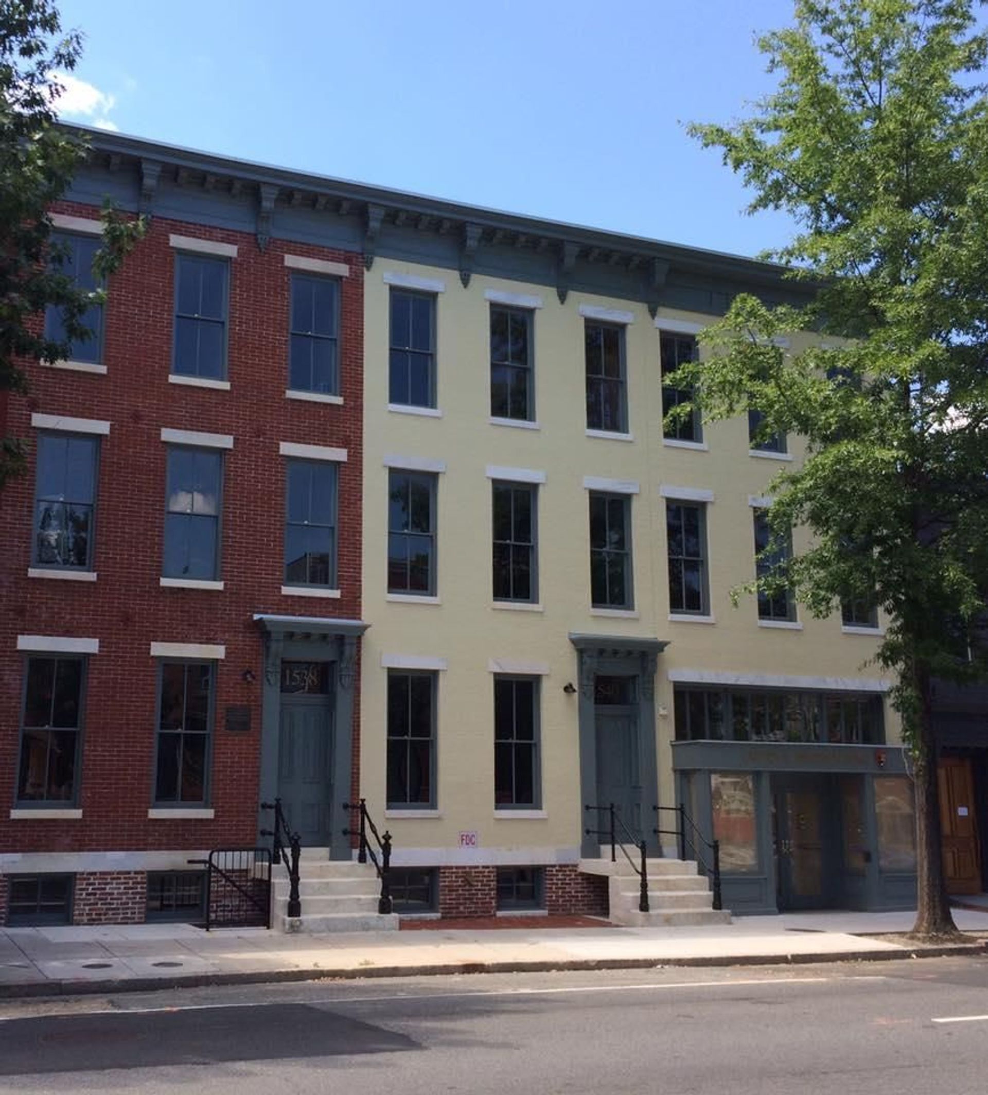 The view from across the street of the facades of the Carter G. Woodson Home National Historic Site.