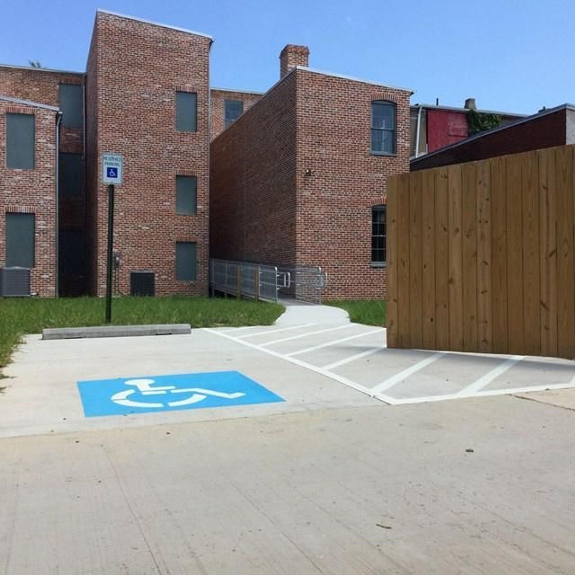 Handicapped Accessibility (ramp, parking space) at the back of the Carter G. Woodson Home NHS.