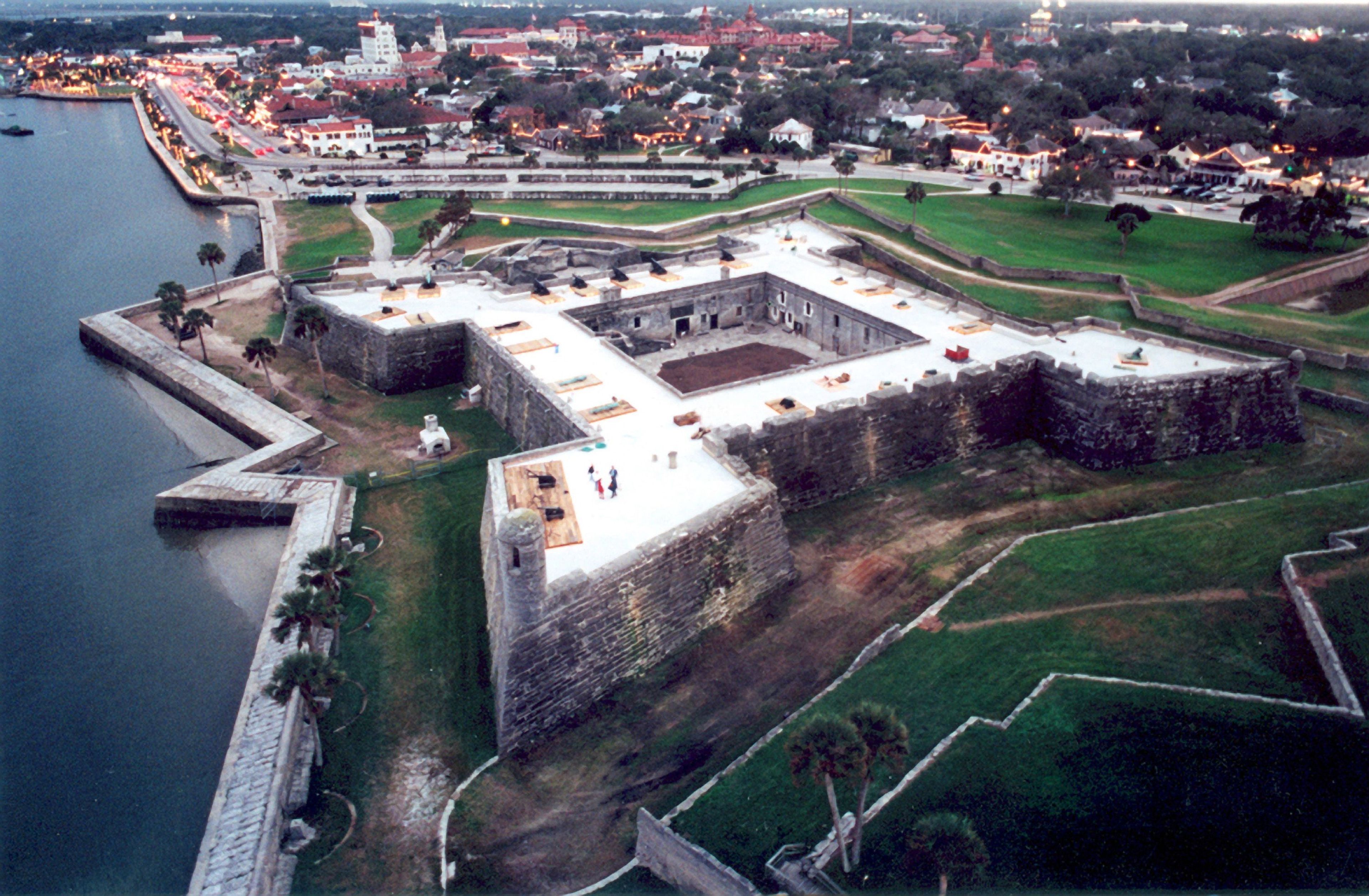 the Castillo commands the northern edge of the heart of downtown St. Augsutine.