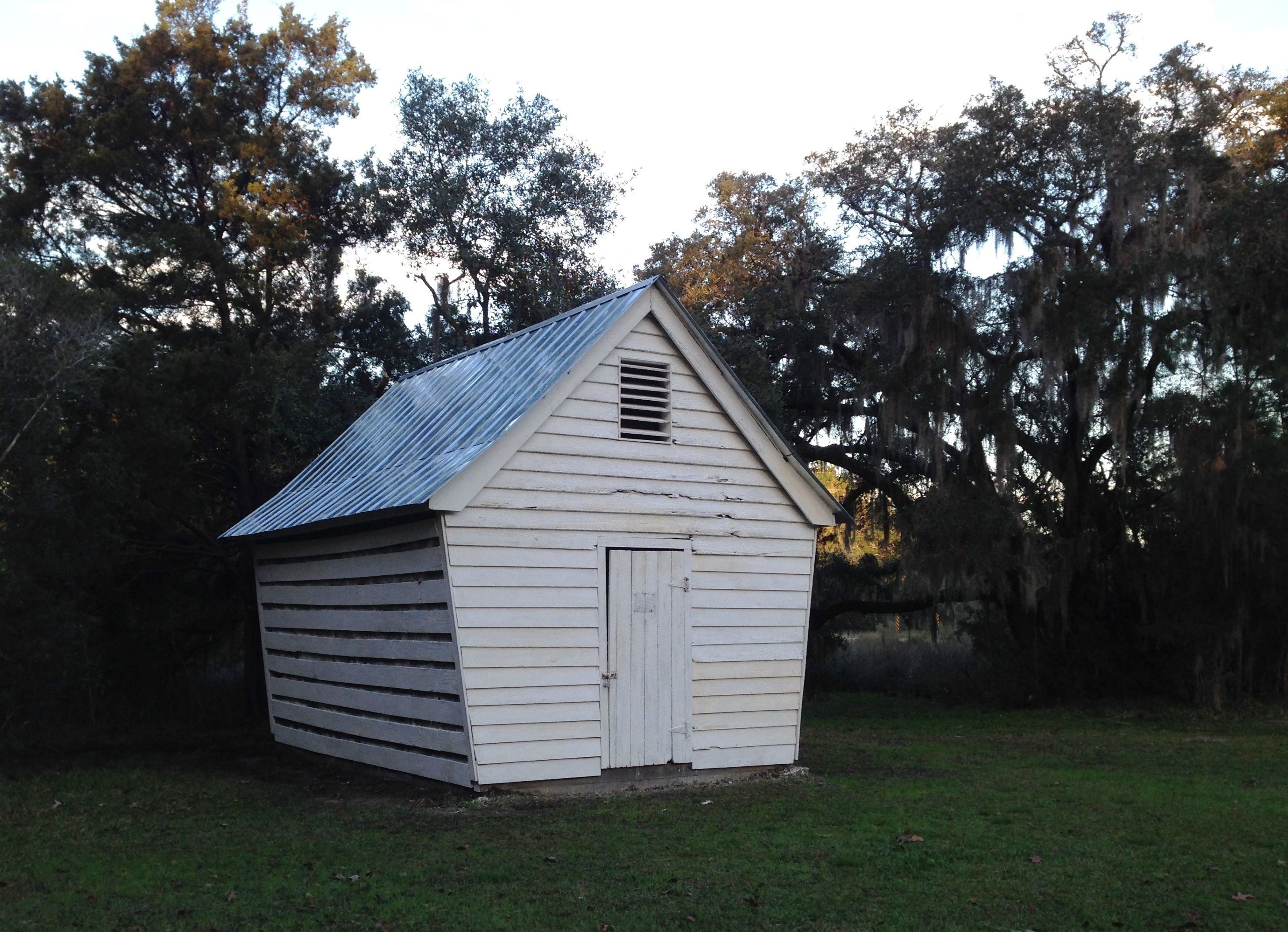 Snee Farm, once owned by Charles Pinckney, was a working farm for over 200 years. This corn crib, built in 1910, is one of the few remaining structures of a bygone era.