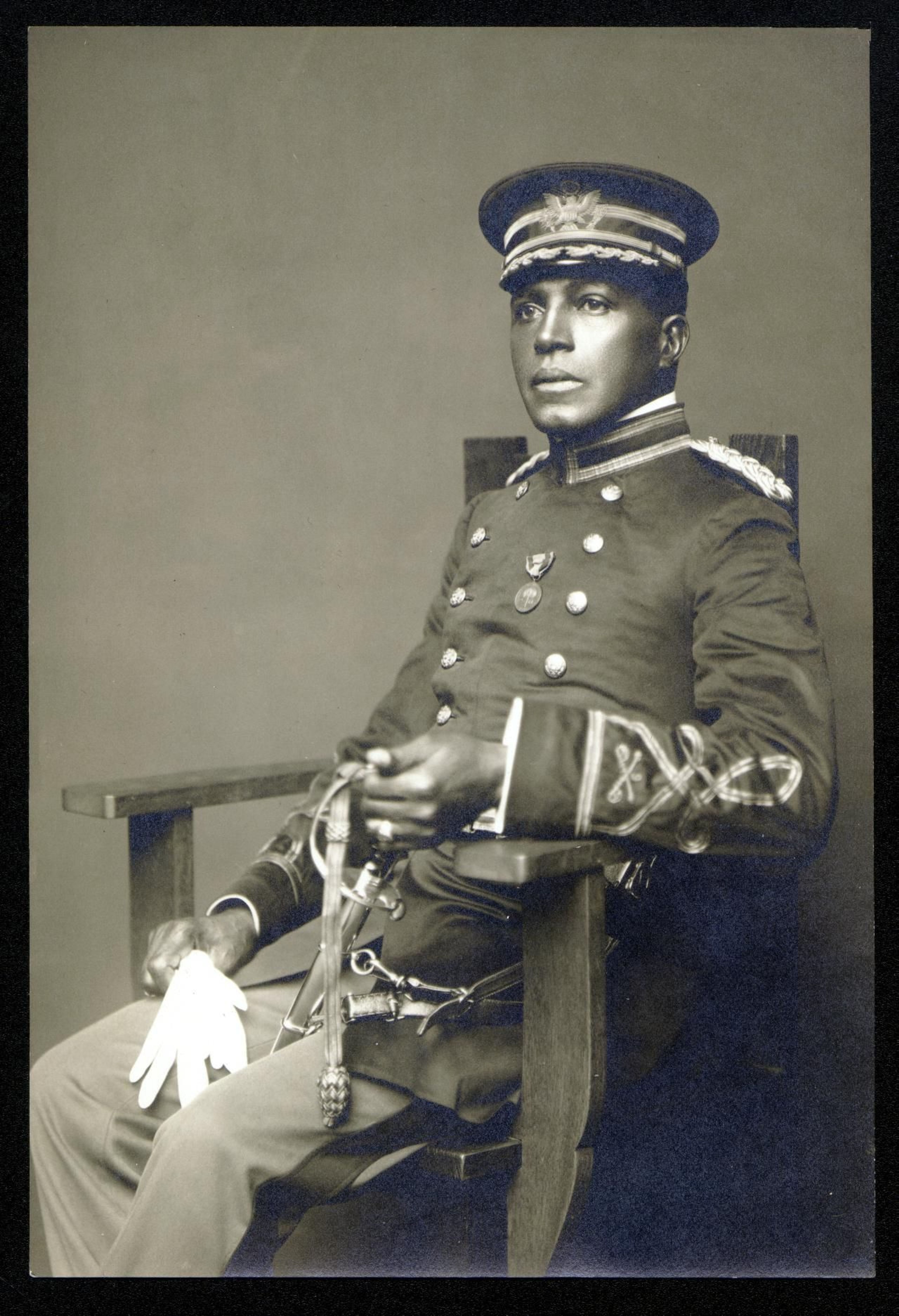 Charles Young poses for a portrait shortly before he was awarded the NAACP Spingarn Medal.