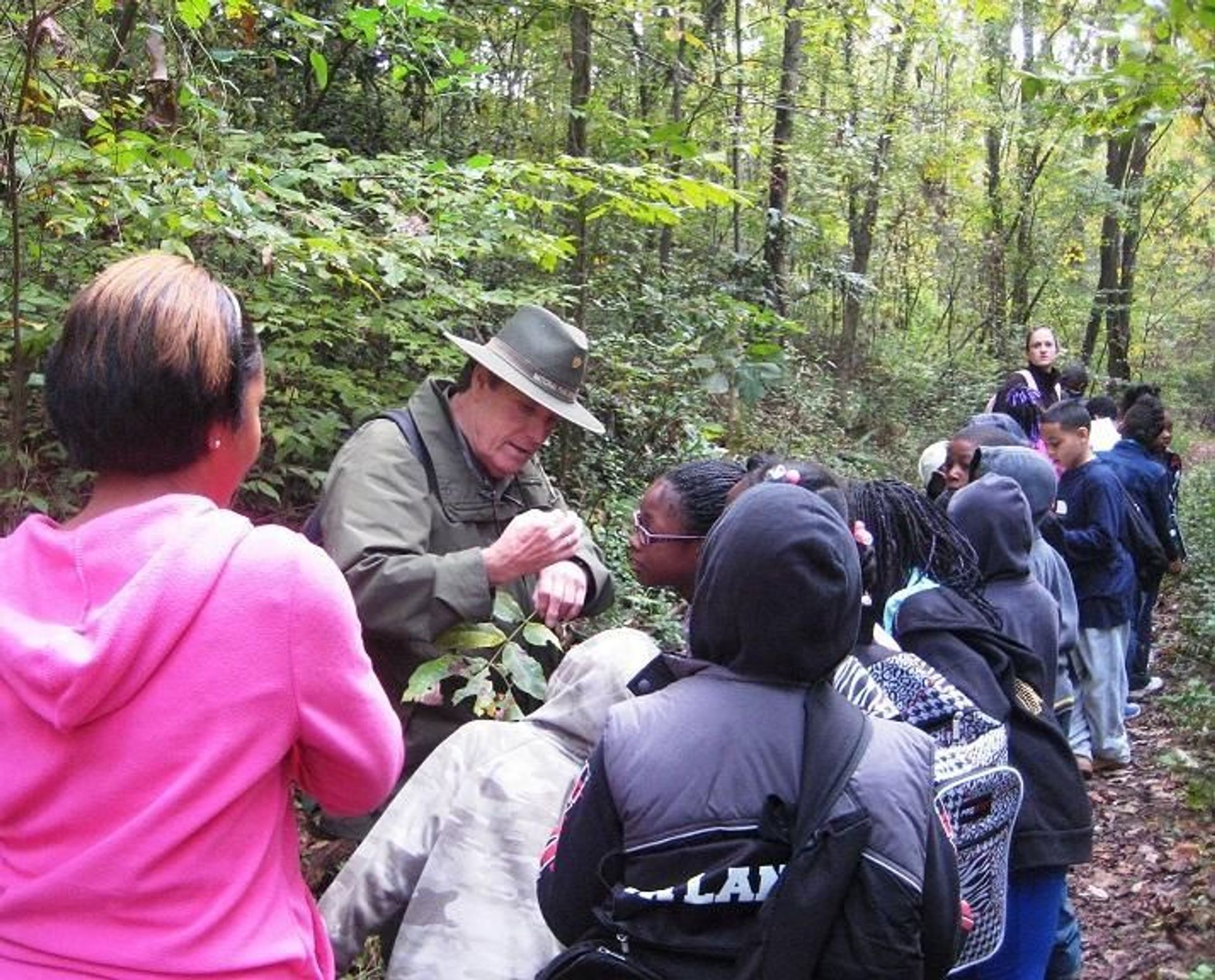 School children from the city enjoy visiting the park on a ranger-led hike.