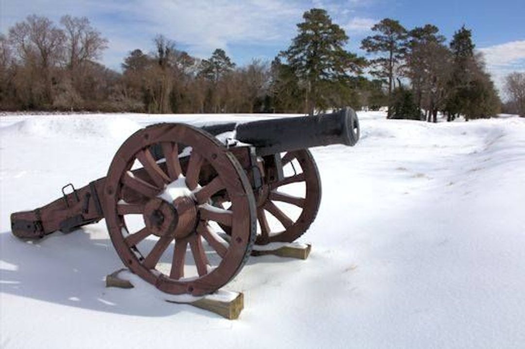 Reconstructed Revolutionary War Canon in Winter