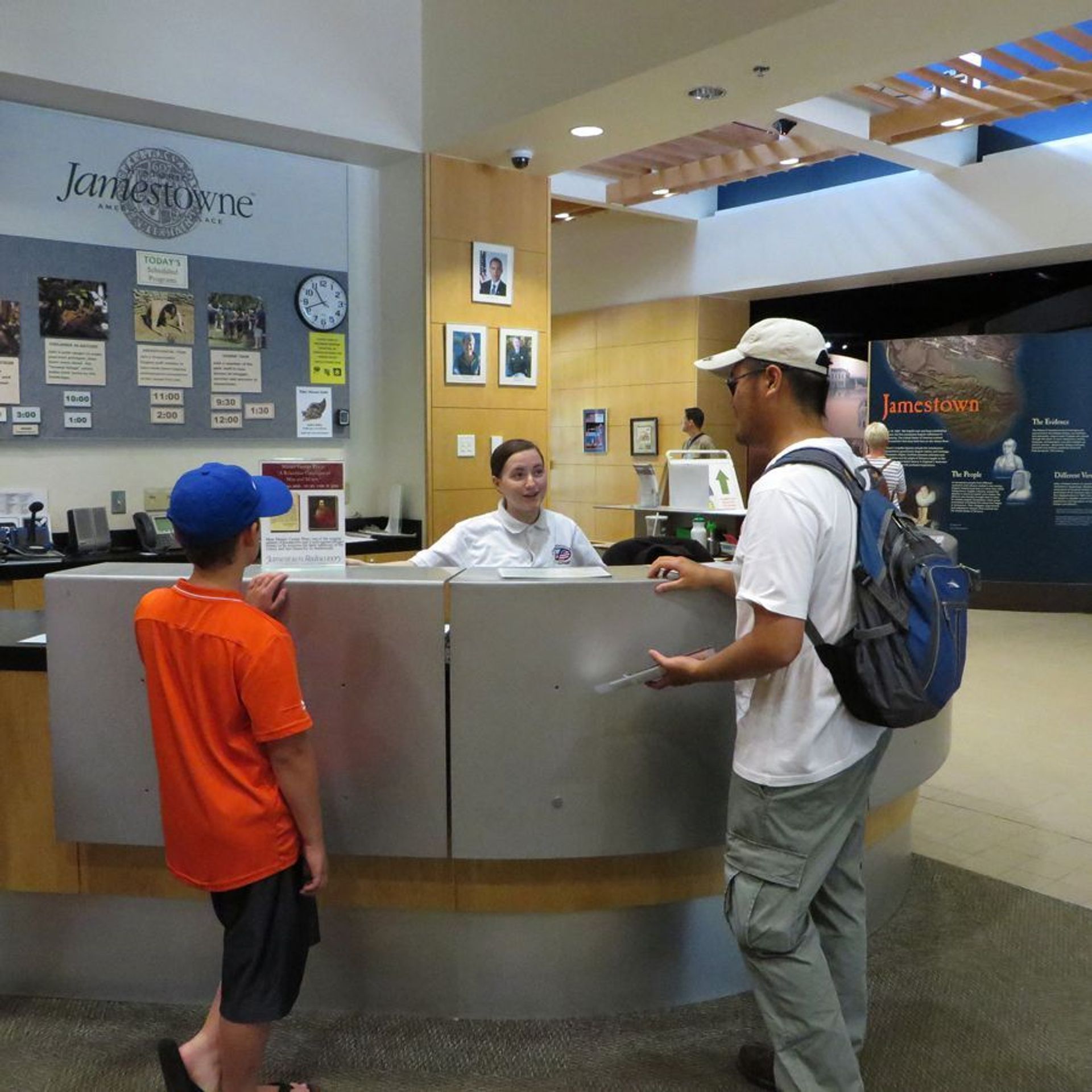 Volunteer Informing Visitors of Interpretive Programs