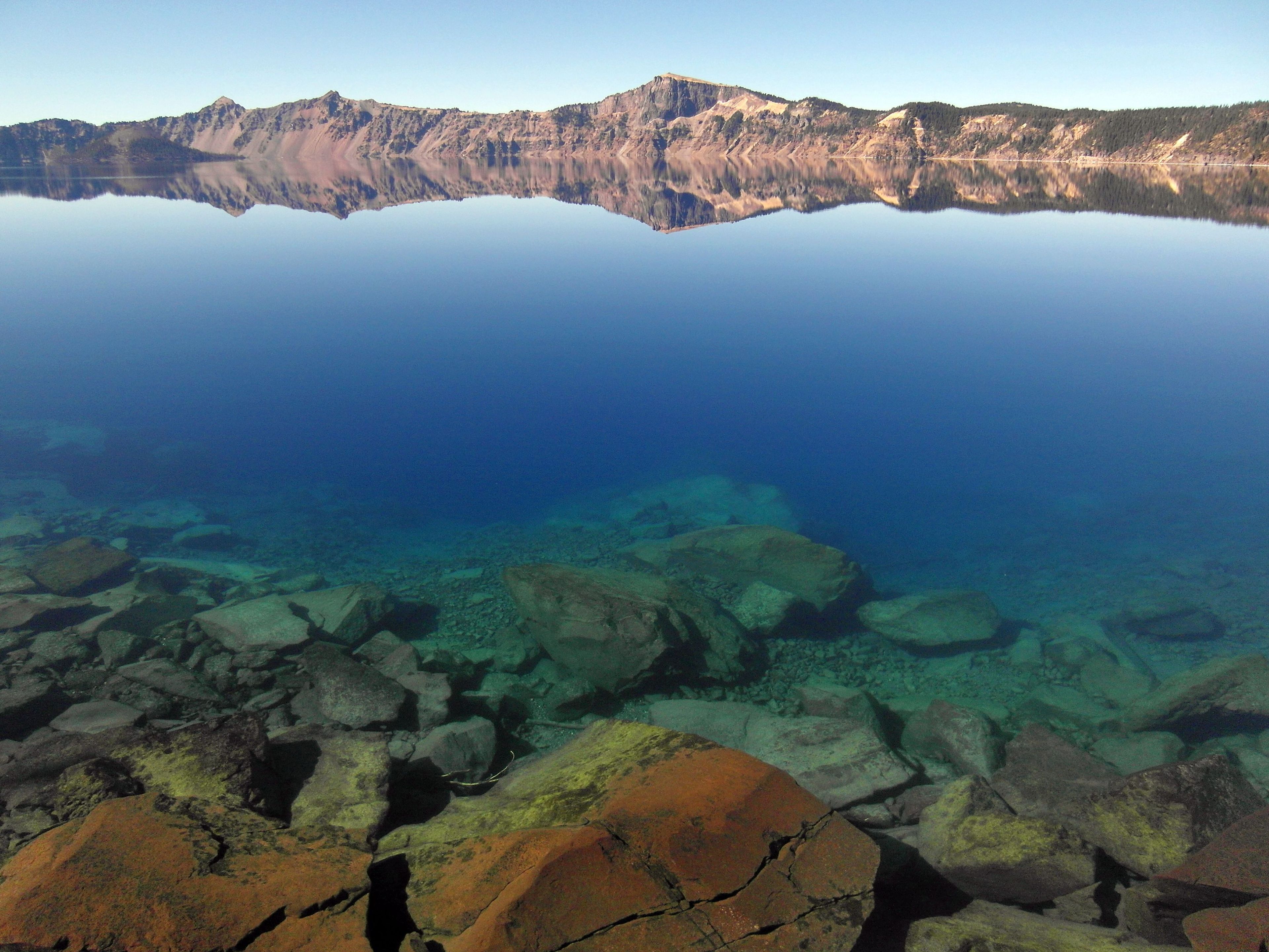 A view across Crater Lake from the lakeshore