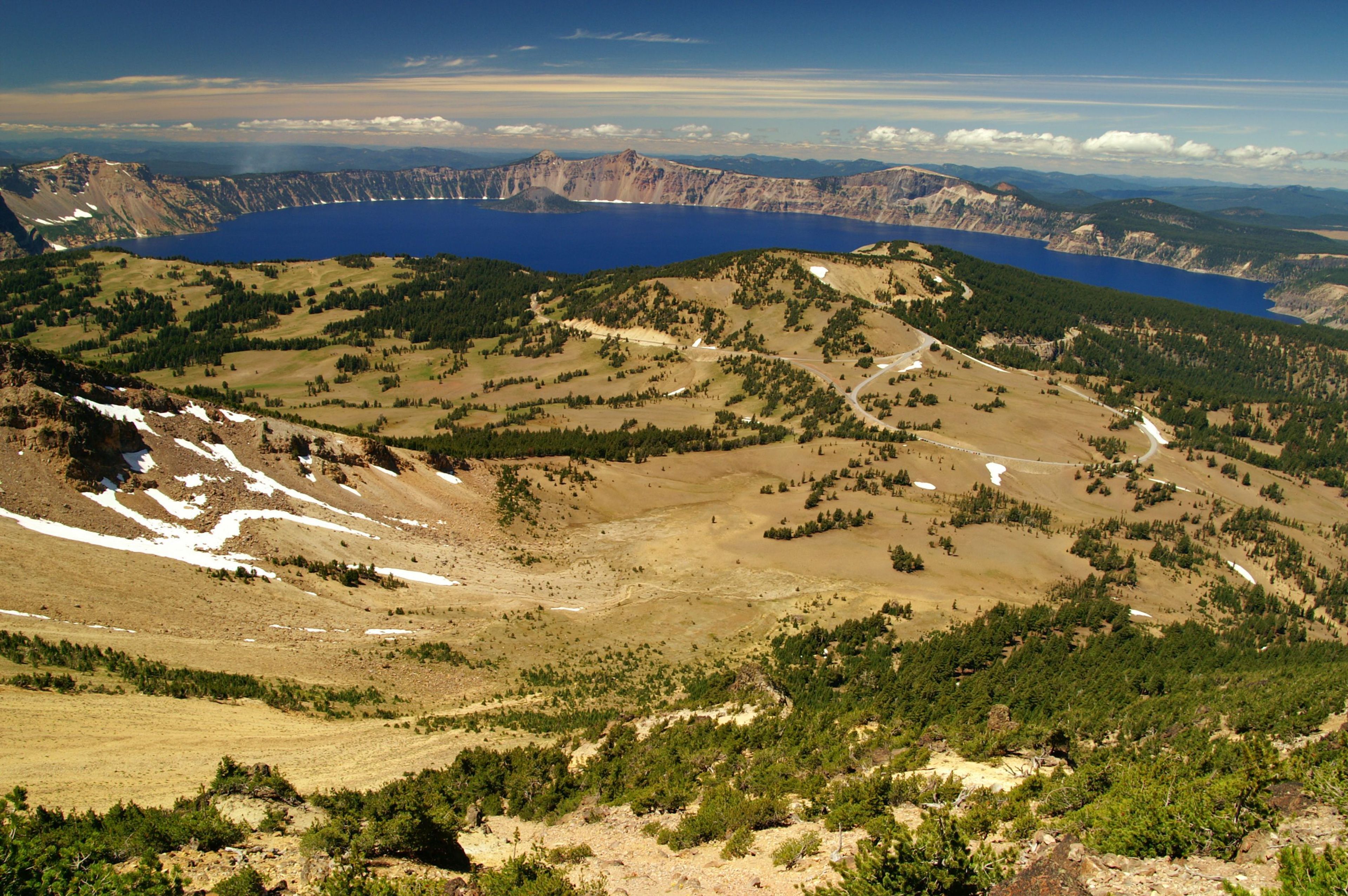 A view of the caldera from Mt. Scott, the highest point in Crater Lake National Park