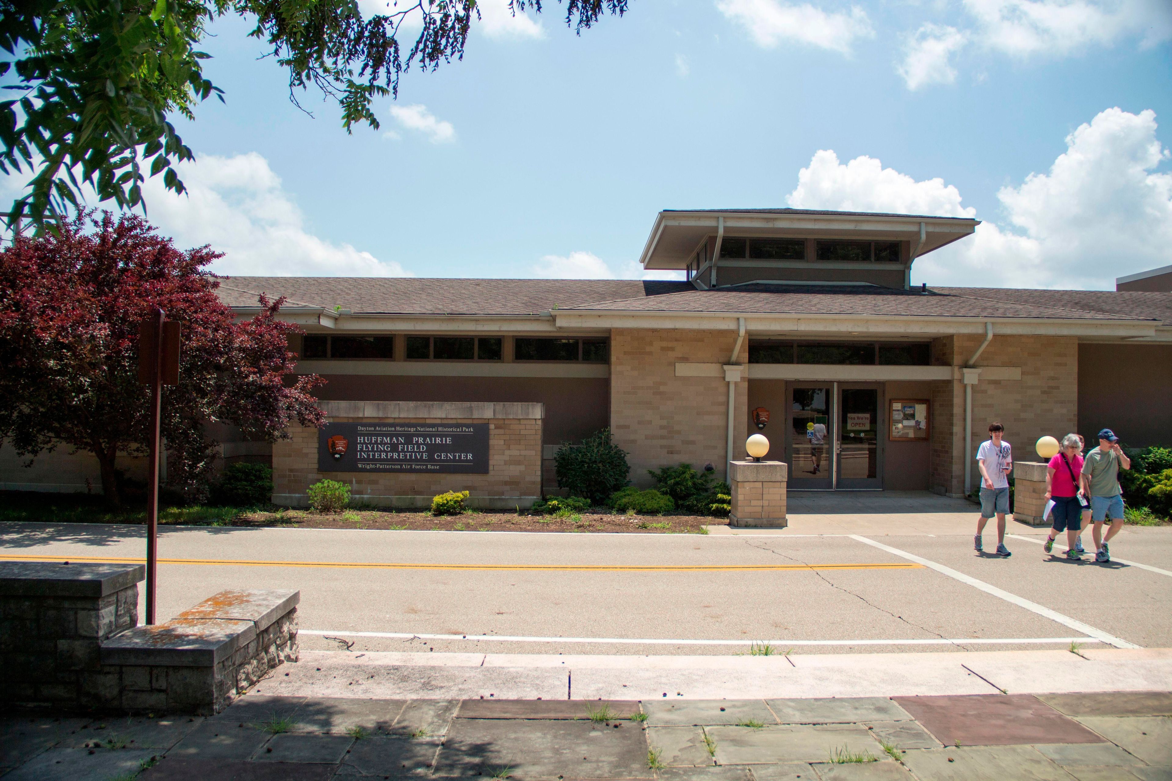 The main entrance to the Huffman Prairie Interpretive Center