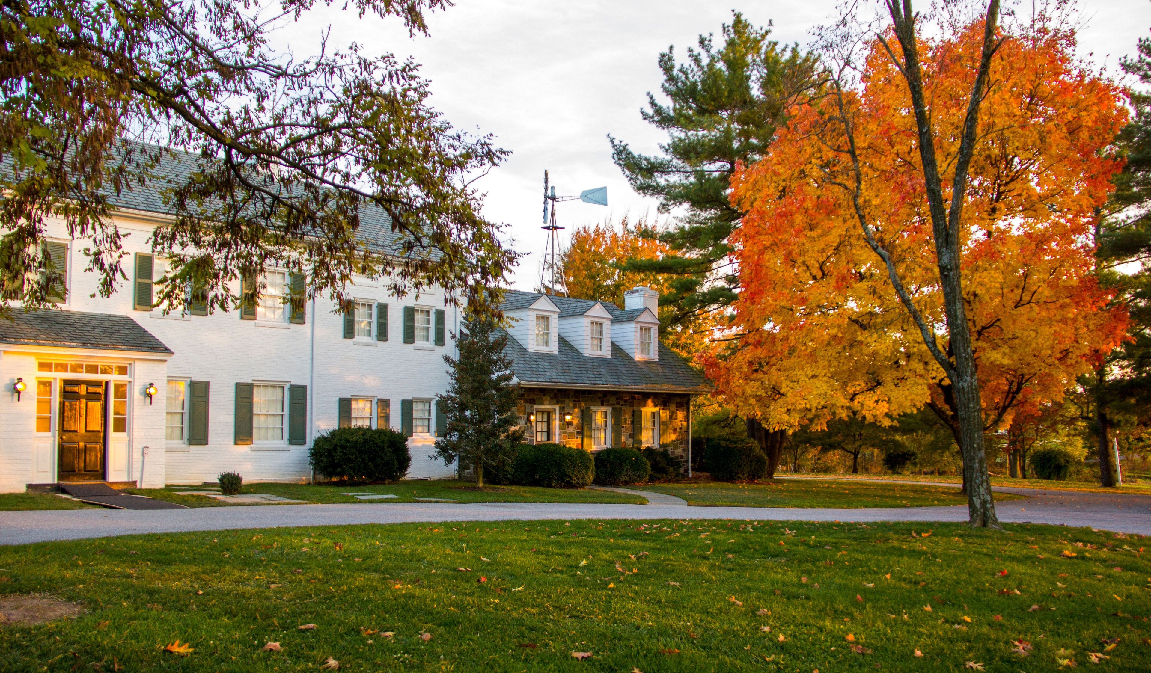 The Eisenhower home in autumn.